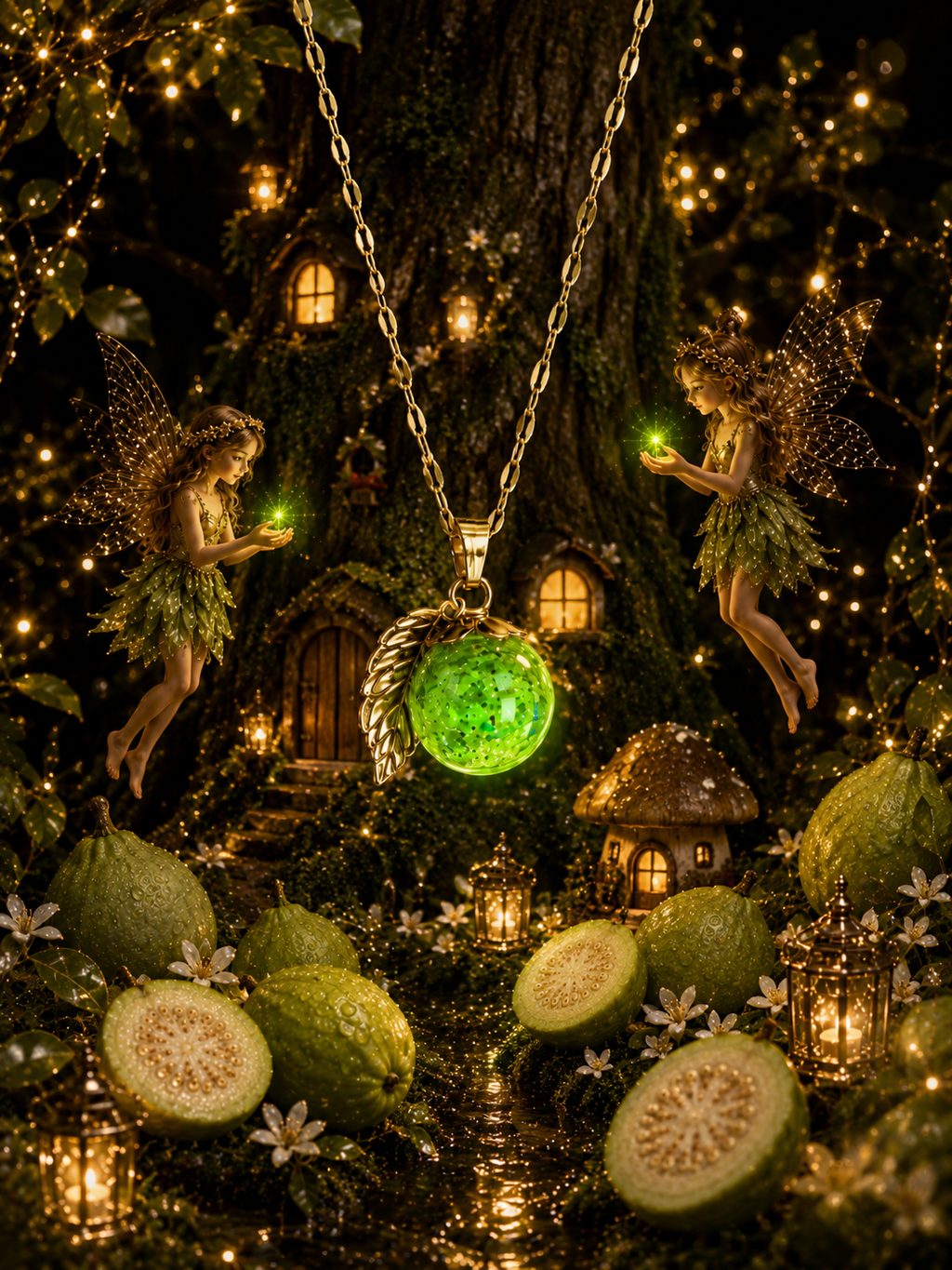 Collier Goyave Verte — Lueur Tropicale
