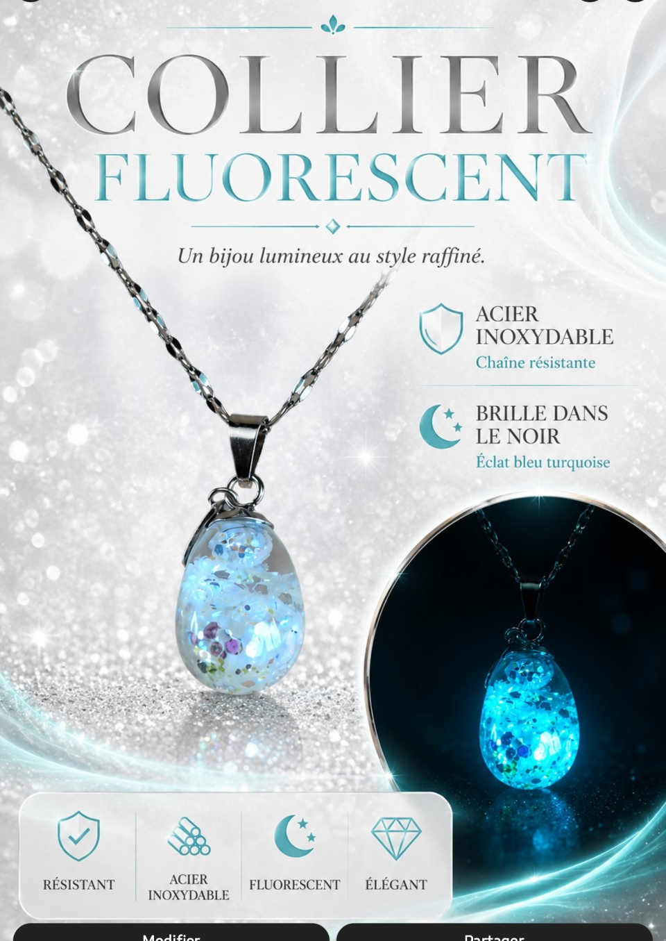 Collier gouttes d’eau