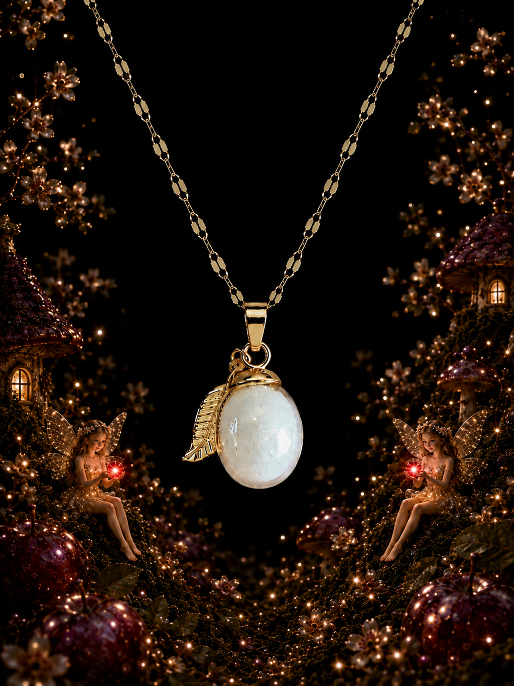 Collier Prune Rouge — Éclat des Fées