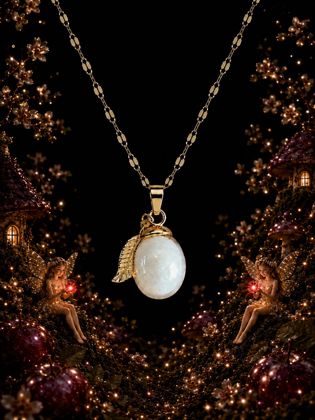Collier Prune Rouge — Éclat des Fées
