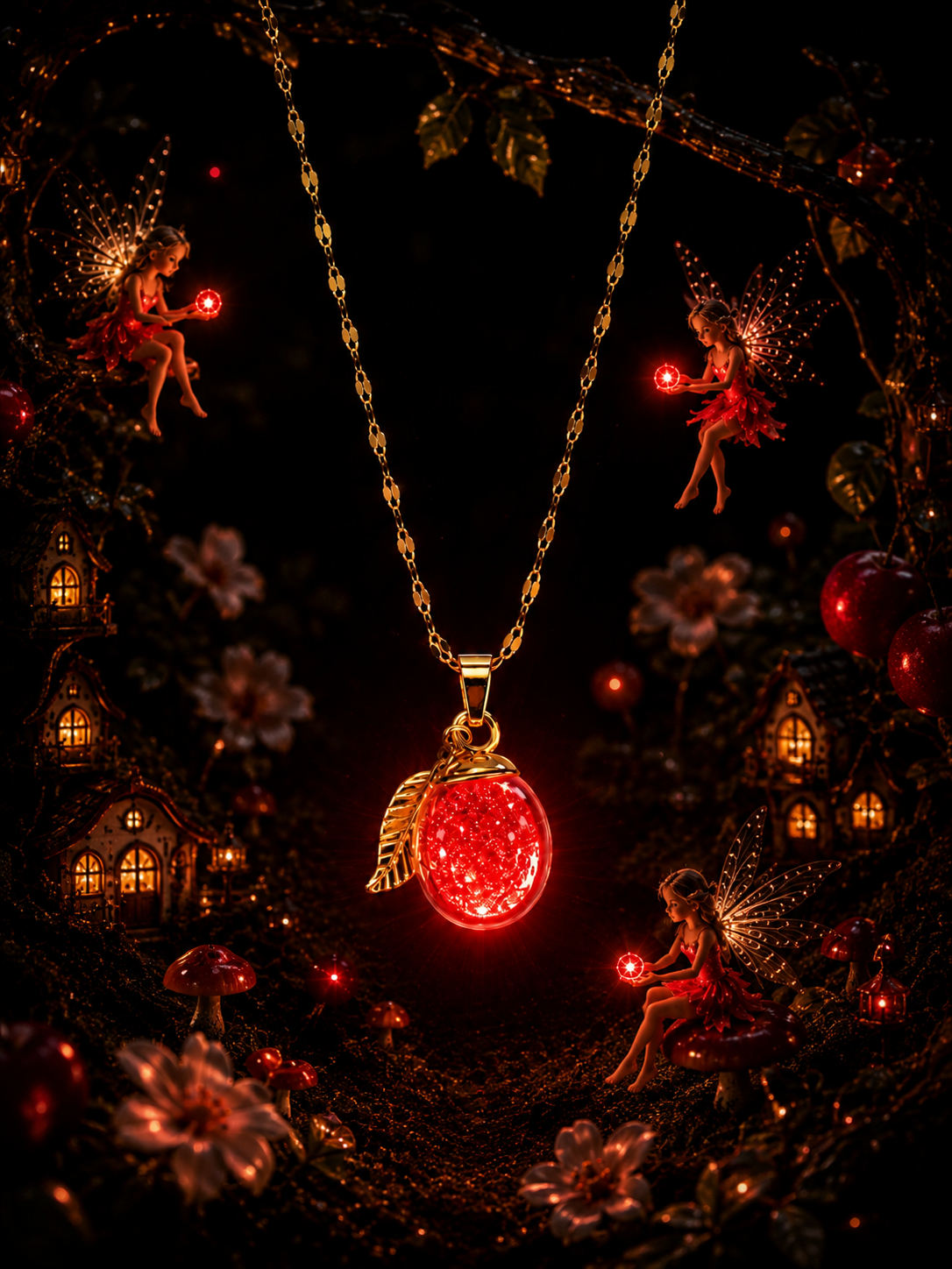 Collier Prune Rouge — Éclat des Fées