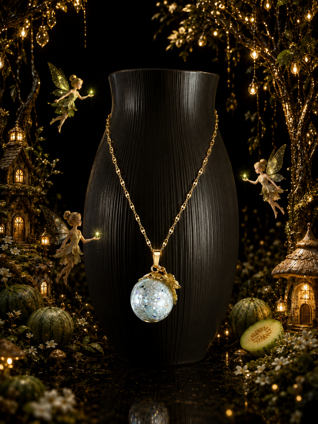 Collier Melon Vert — Jardin Enchanté