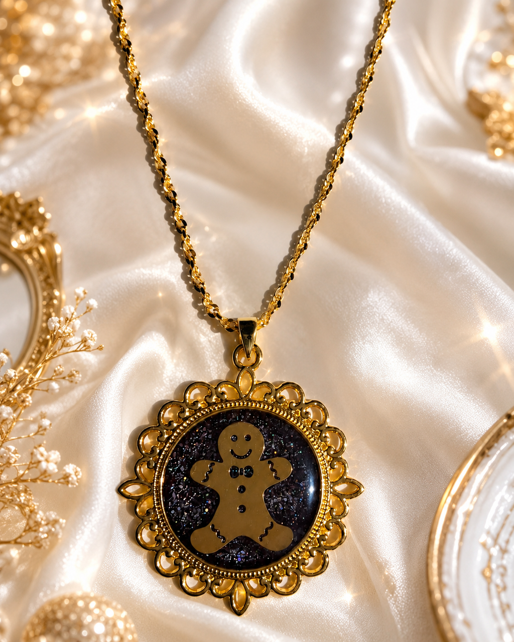 Le collier bonhomme pain d’épices version thermochromique or