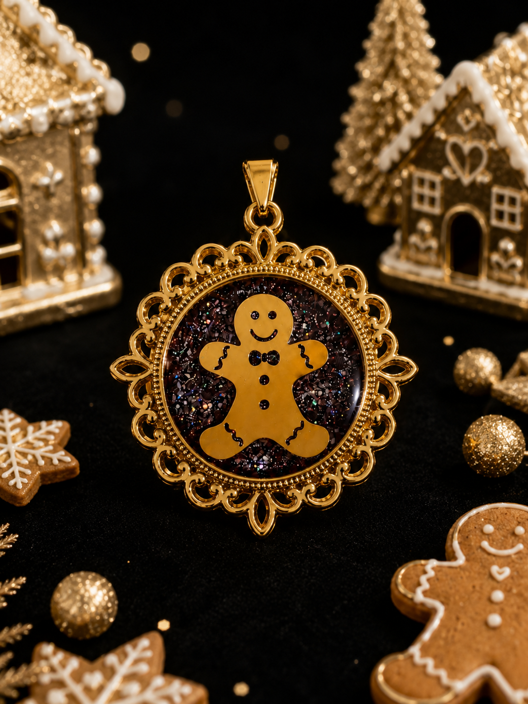 Le collier bonhomme pain d’épices version thermochromique or