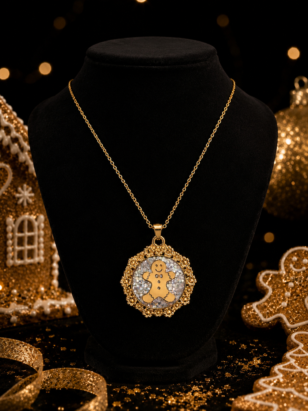 Collier petit biscuit fluorescent enchanté