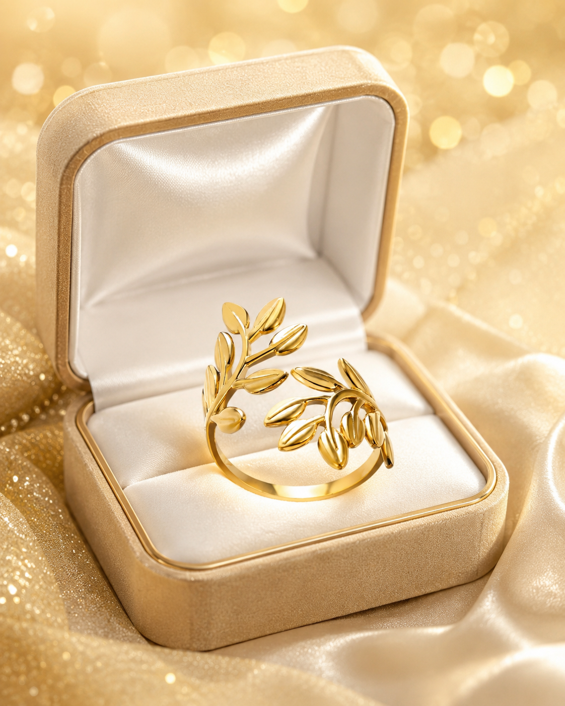 Bague 2 feuilles