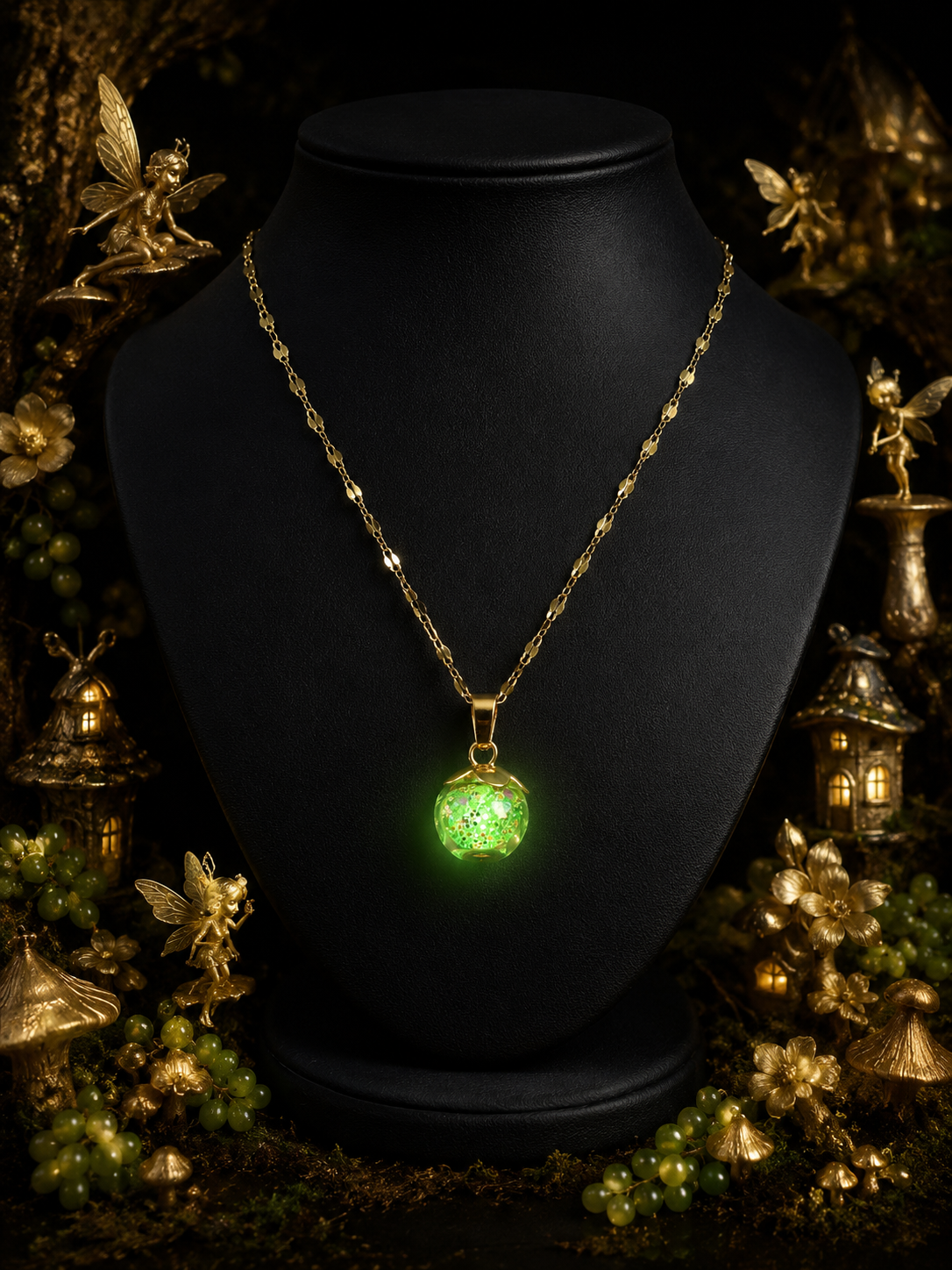 Collier Petite Groseille Verte — Lueur d’émeraude