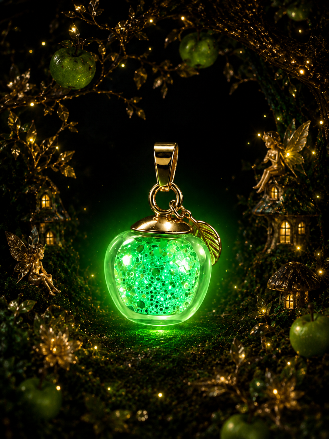 Le collier Pomme Verte — Éclat de Cristal