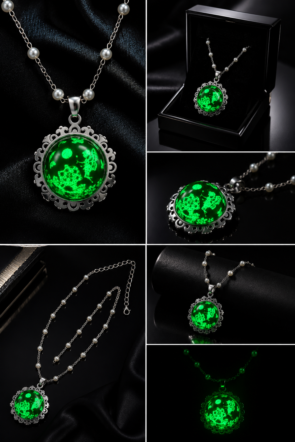 Collier rond à dentelle moyenne perle blanche de la fée félicia
