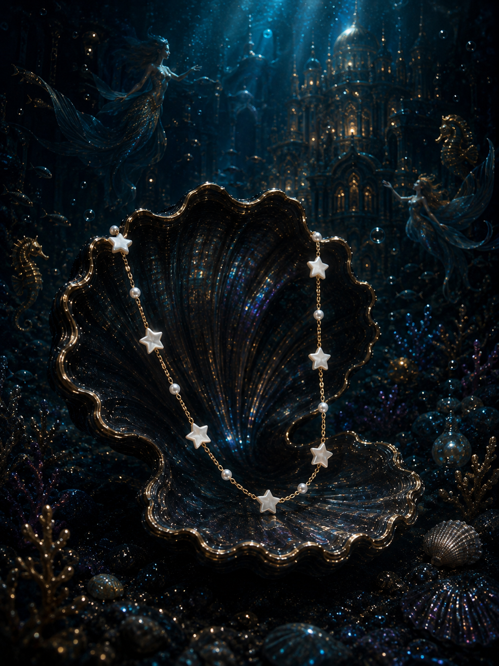 Collier Étoiles Nacrées — Trésor Céleste