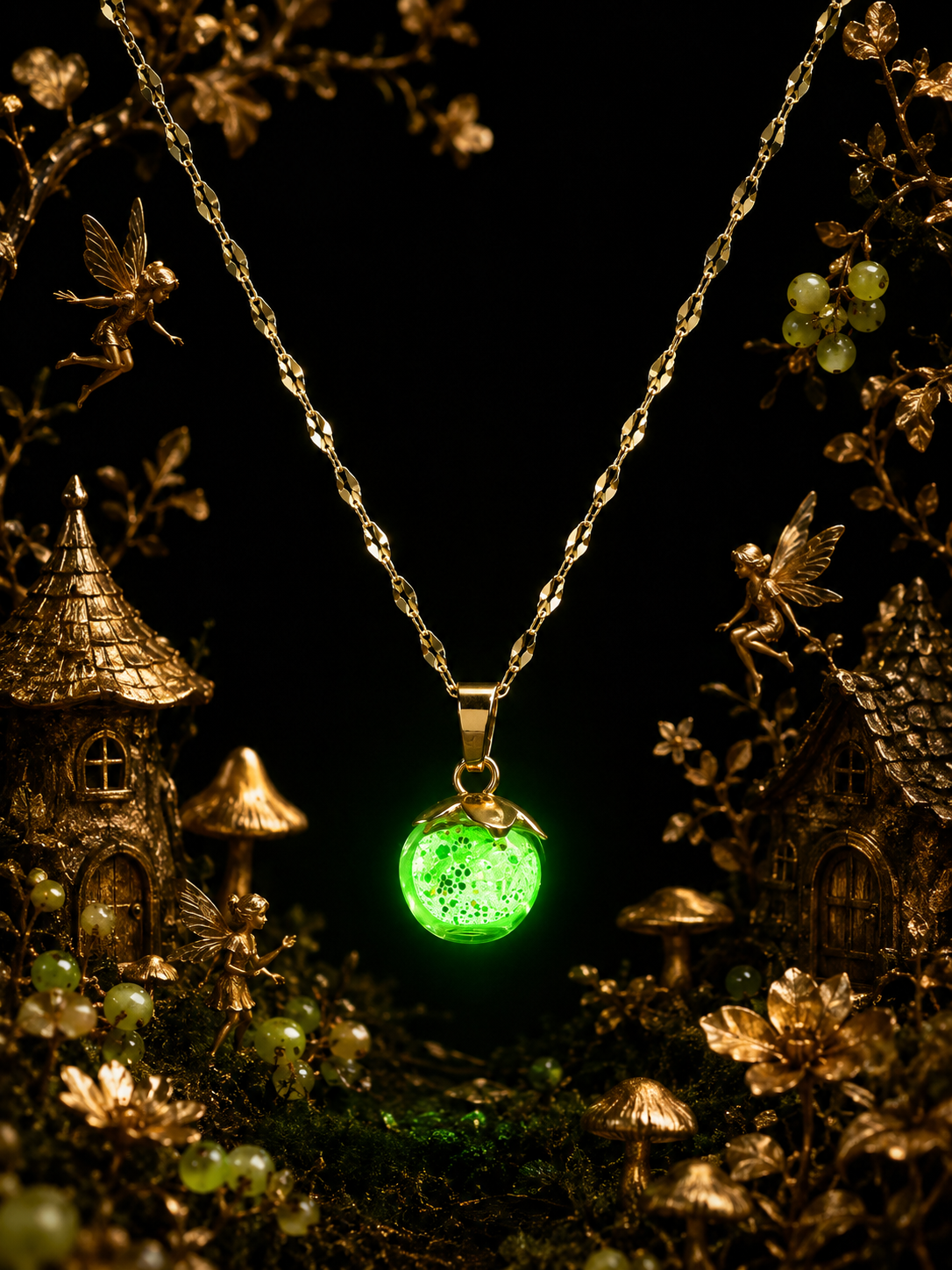 Collier Petite Groseille Verte — Lueur d’émeraude