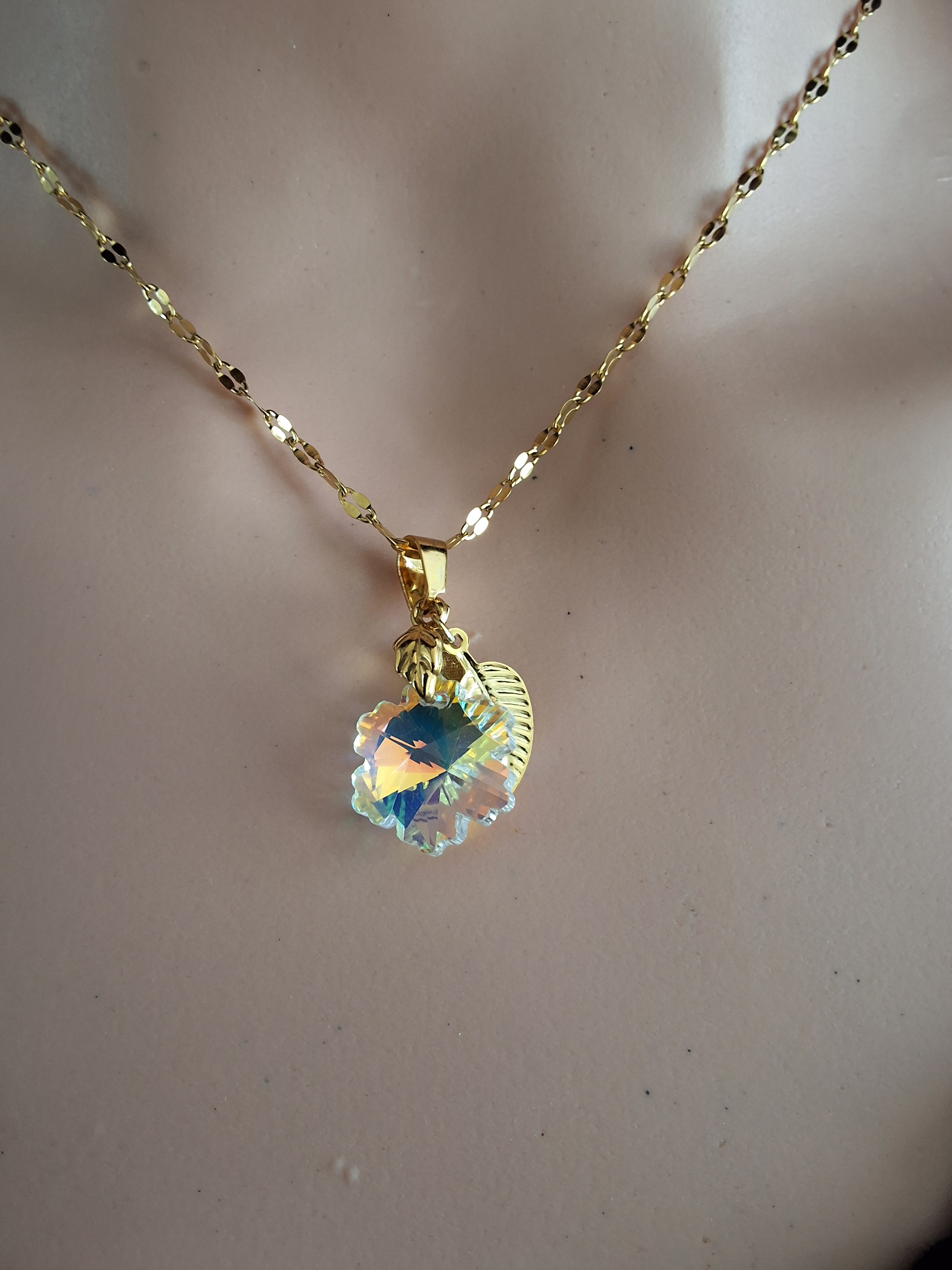 Collier fleur pissenlit en cristal or