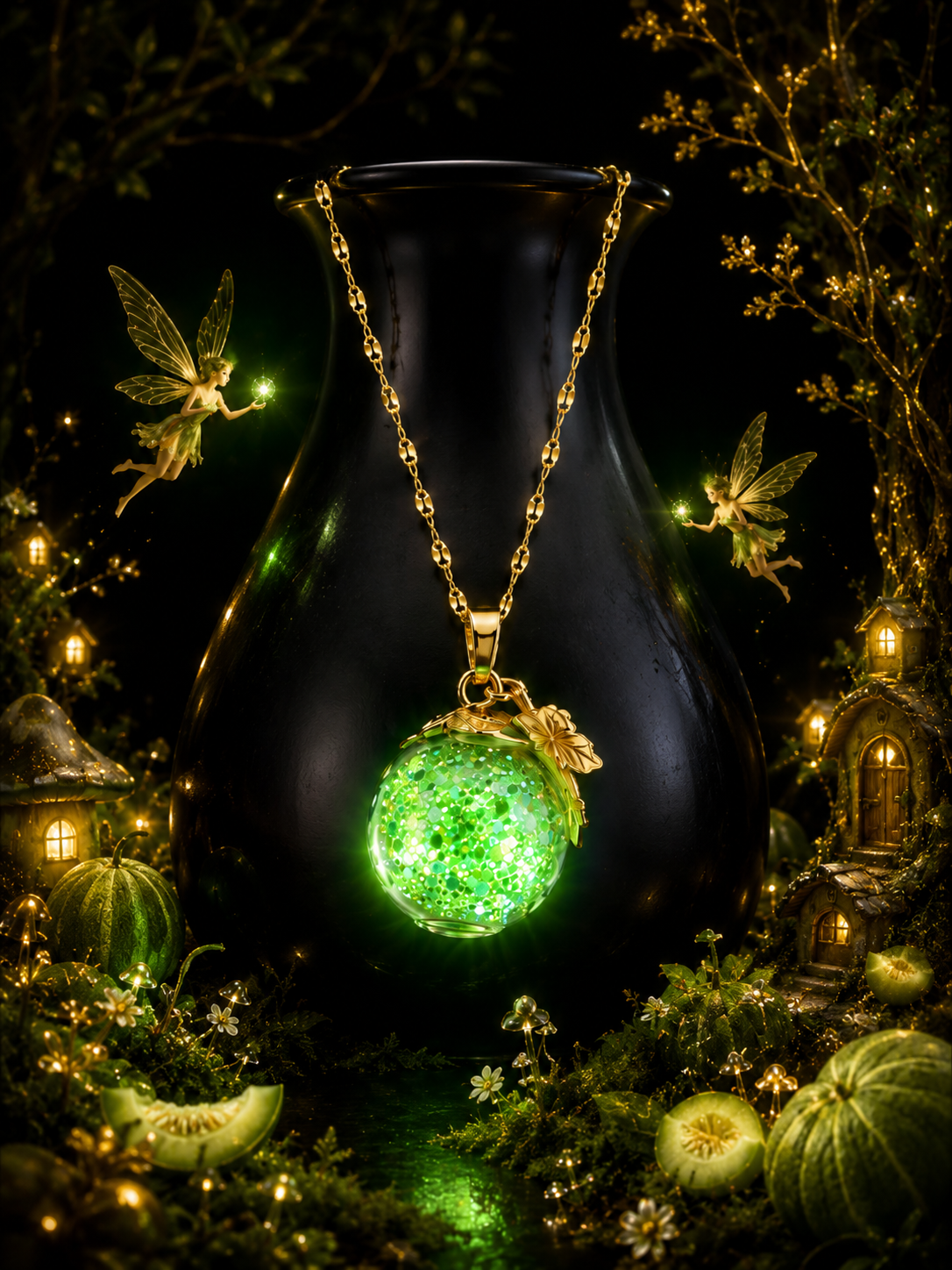 Collier Melon Vert — Jardin Enchanté