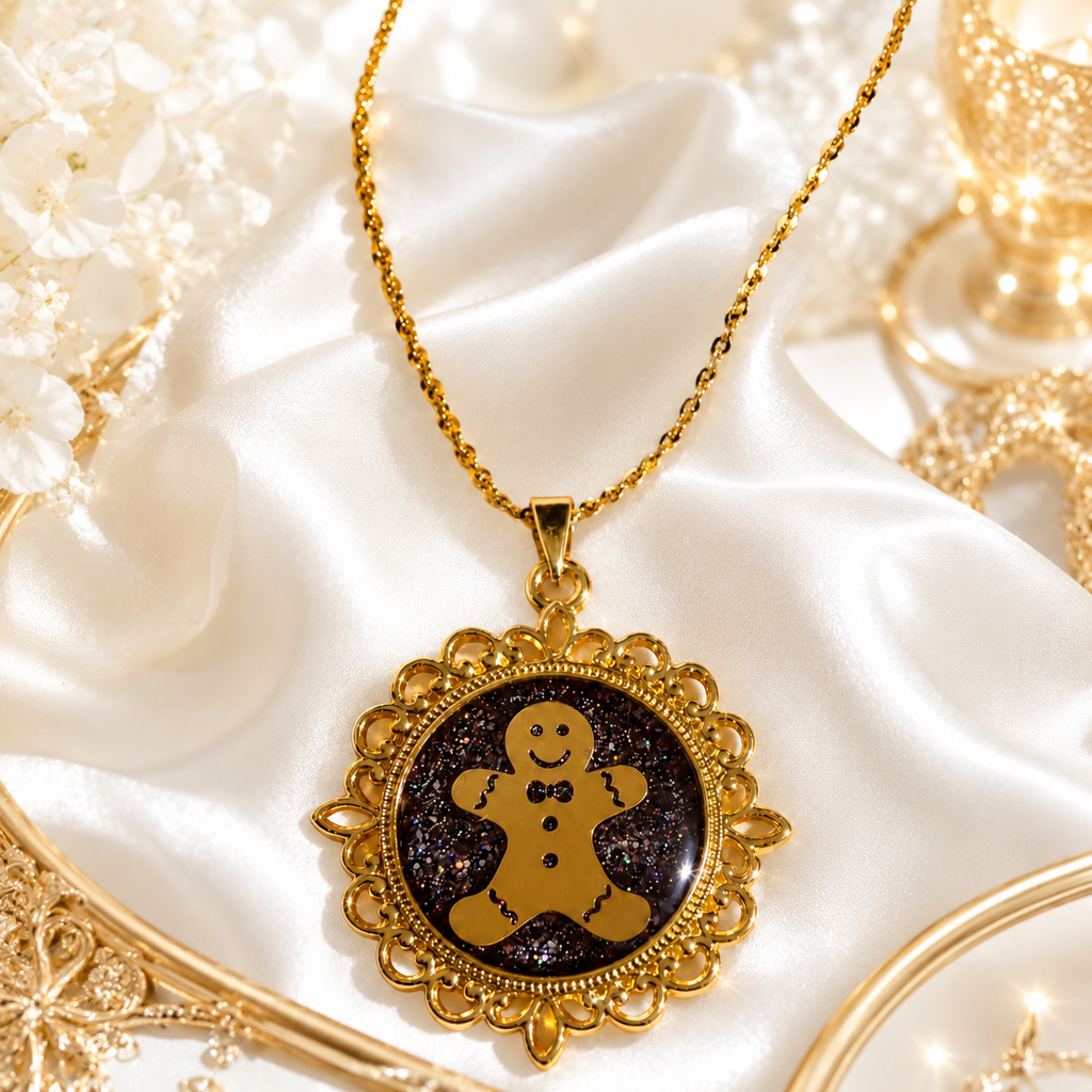 Le collier bonhomme pain d’épices version thermochromique or