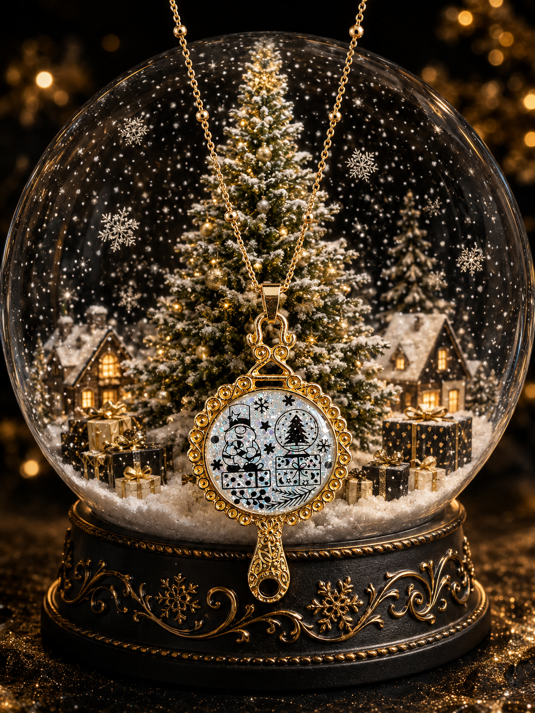 Collier La Magie de Noël Fluorescent – Création Artisanale Plaquée Or 18 Carats