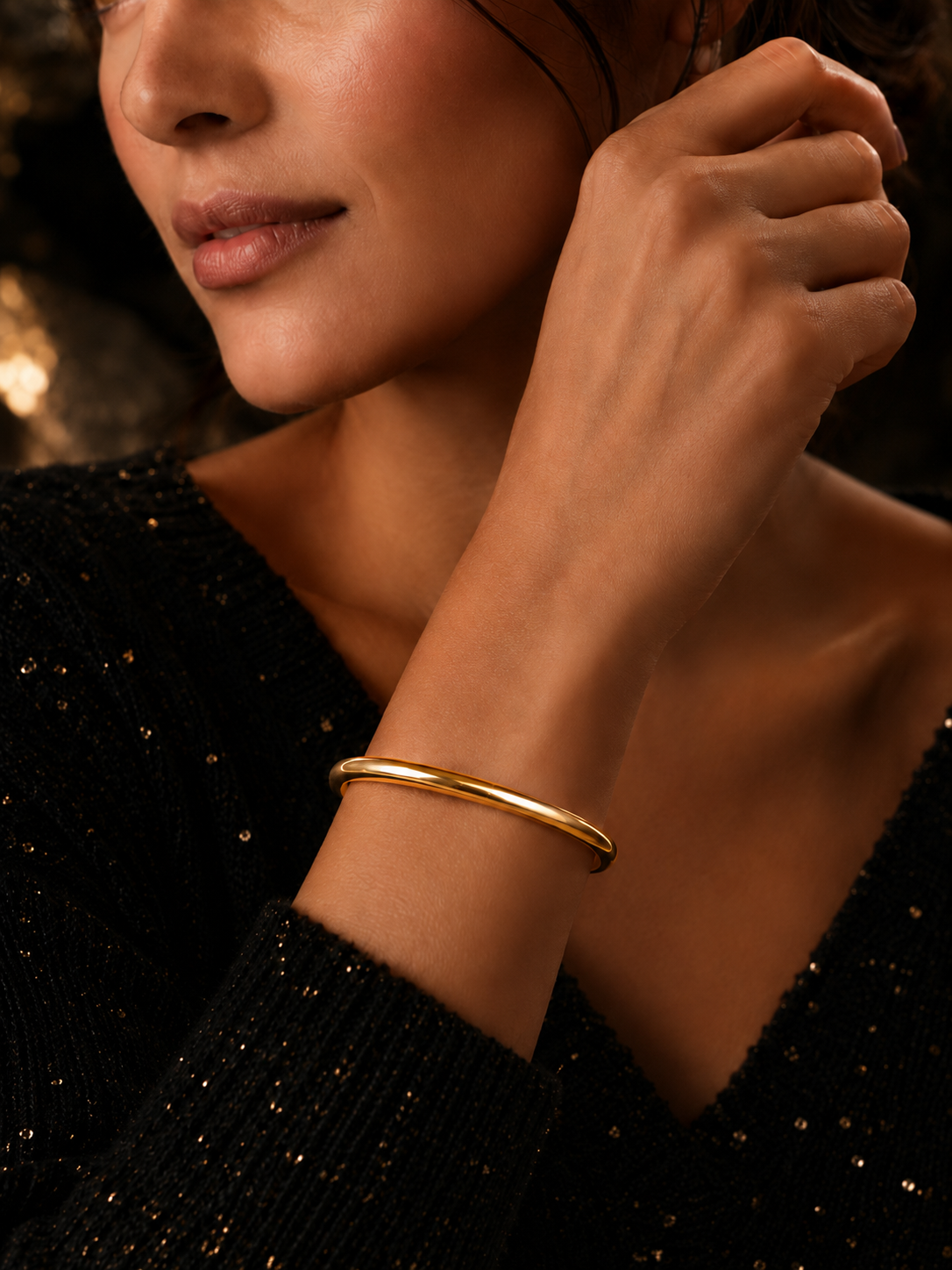 Bracelet jonc rigide doré