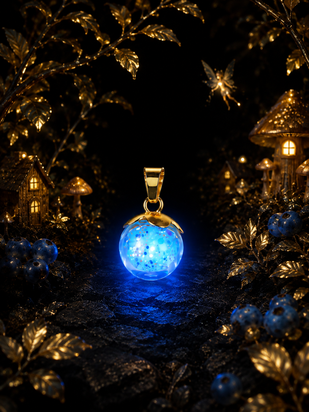 Collier Myrtille Bleue — lumière de topaze