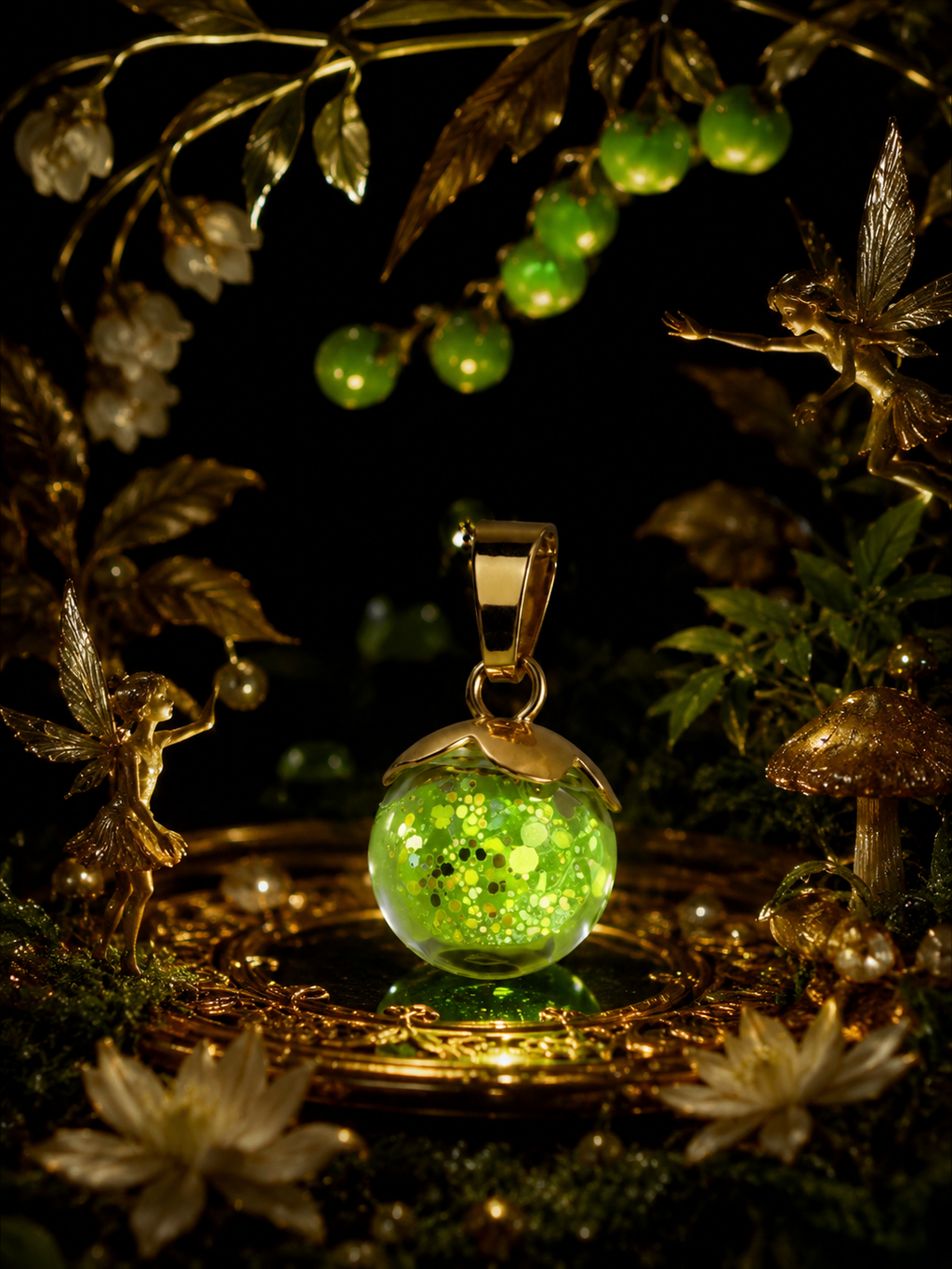 Collier Petite Groseille Verte — Lueur d’émeraude