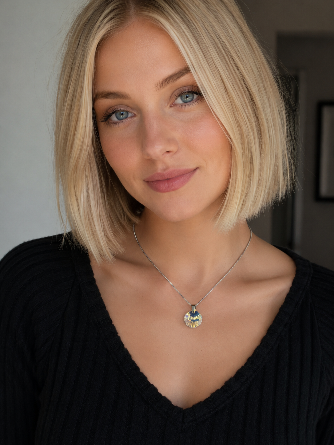 Collier coquillage en cristal argent
