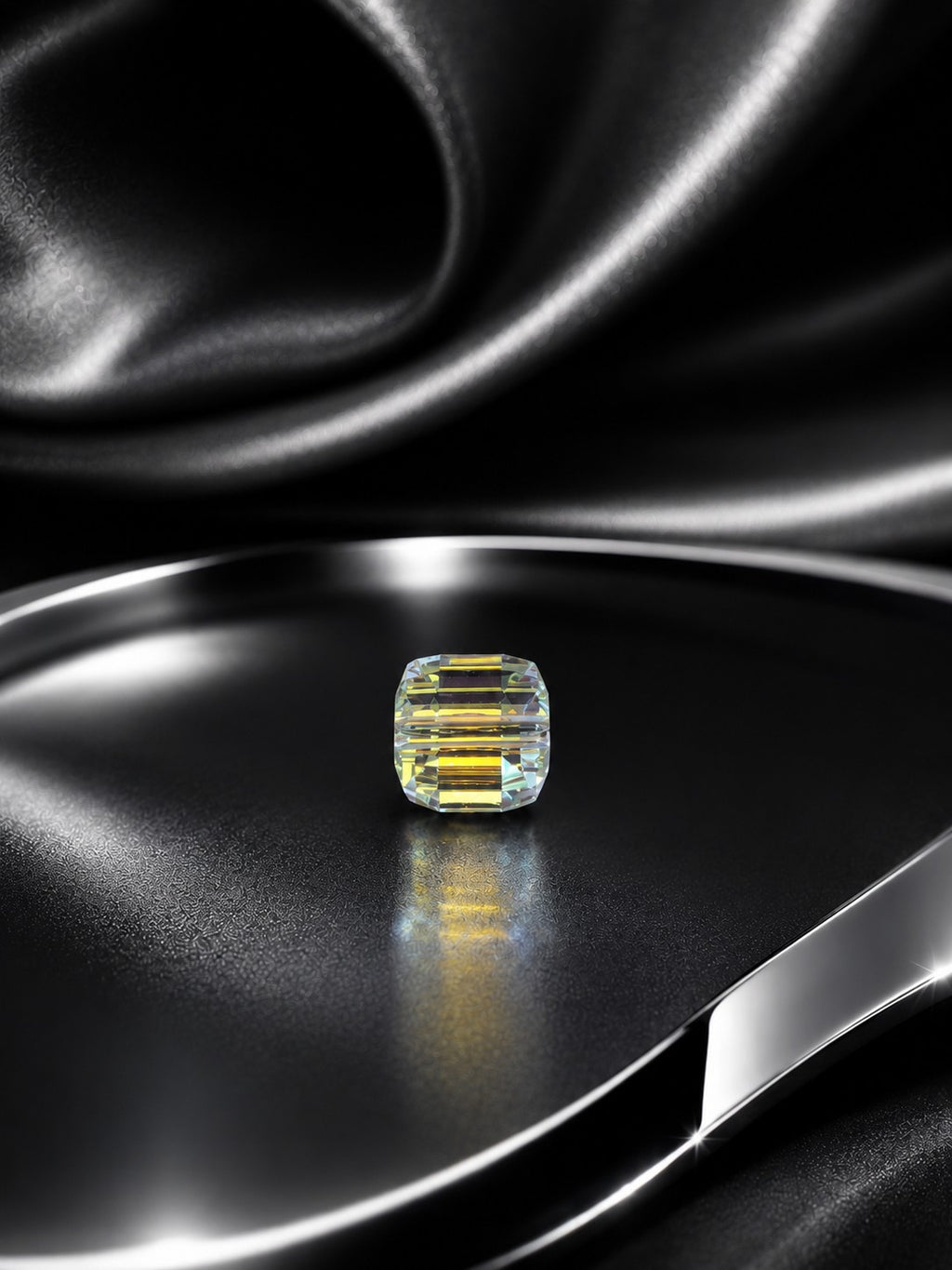 Le collier sucre en cristal argenté