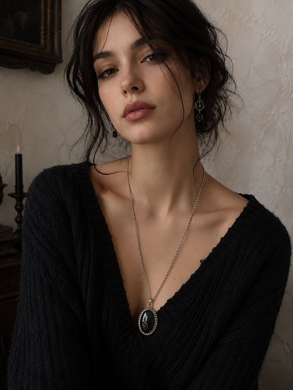 Collier ovale à boules perle magique