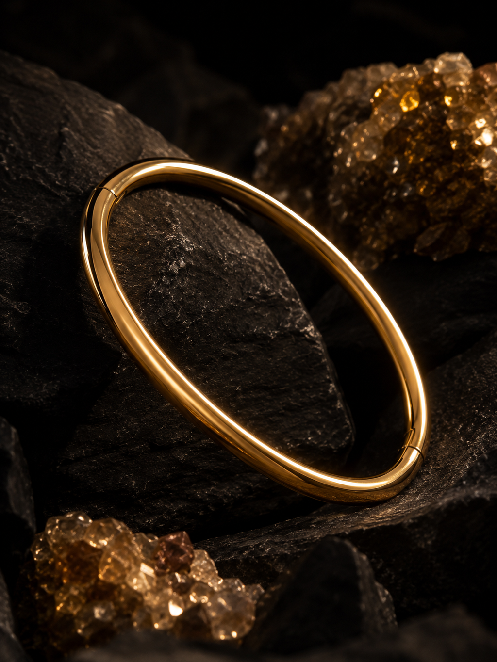 Bracelet jonc rigide doré