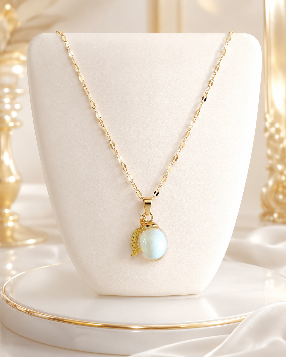 Collier or enchanté prune magique des fées