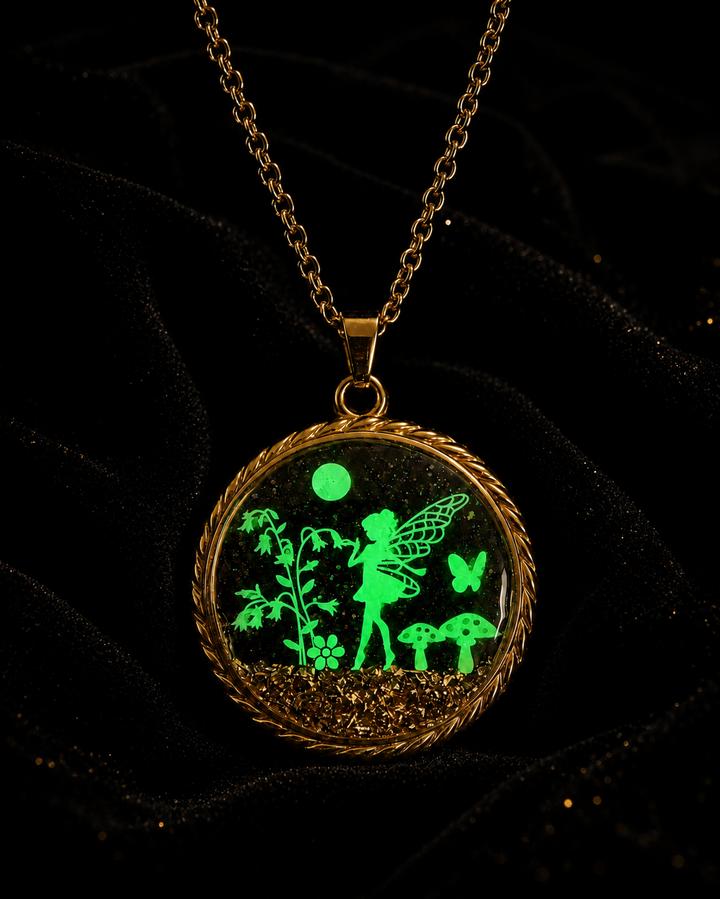 Collier avec pendentif rond à corde de la fée jadelia or