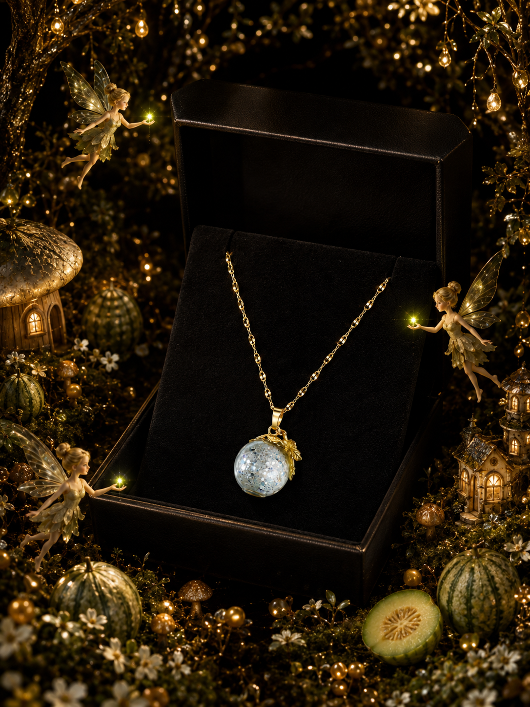 Collier Melon Vert — Jardin Enchanté