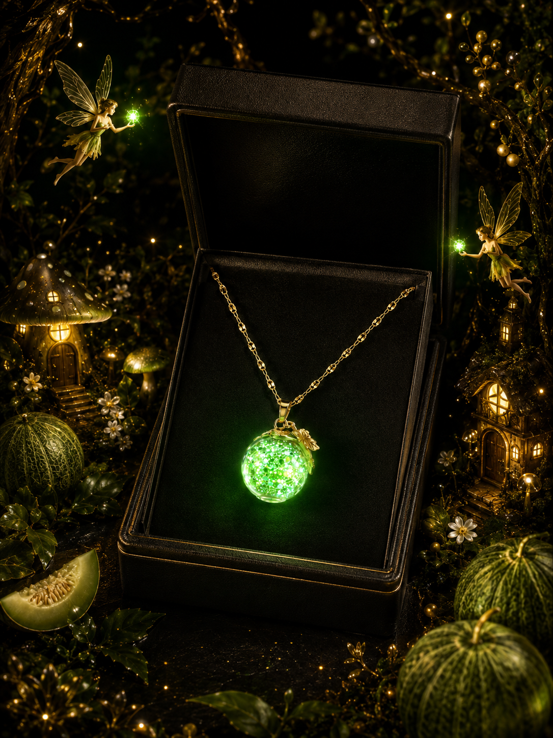 Collier Melon Vert — Jardin Enchanté