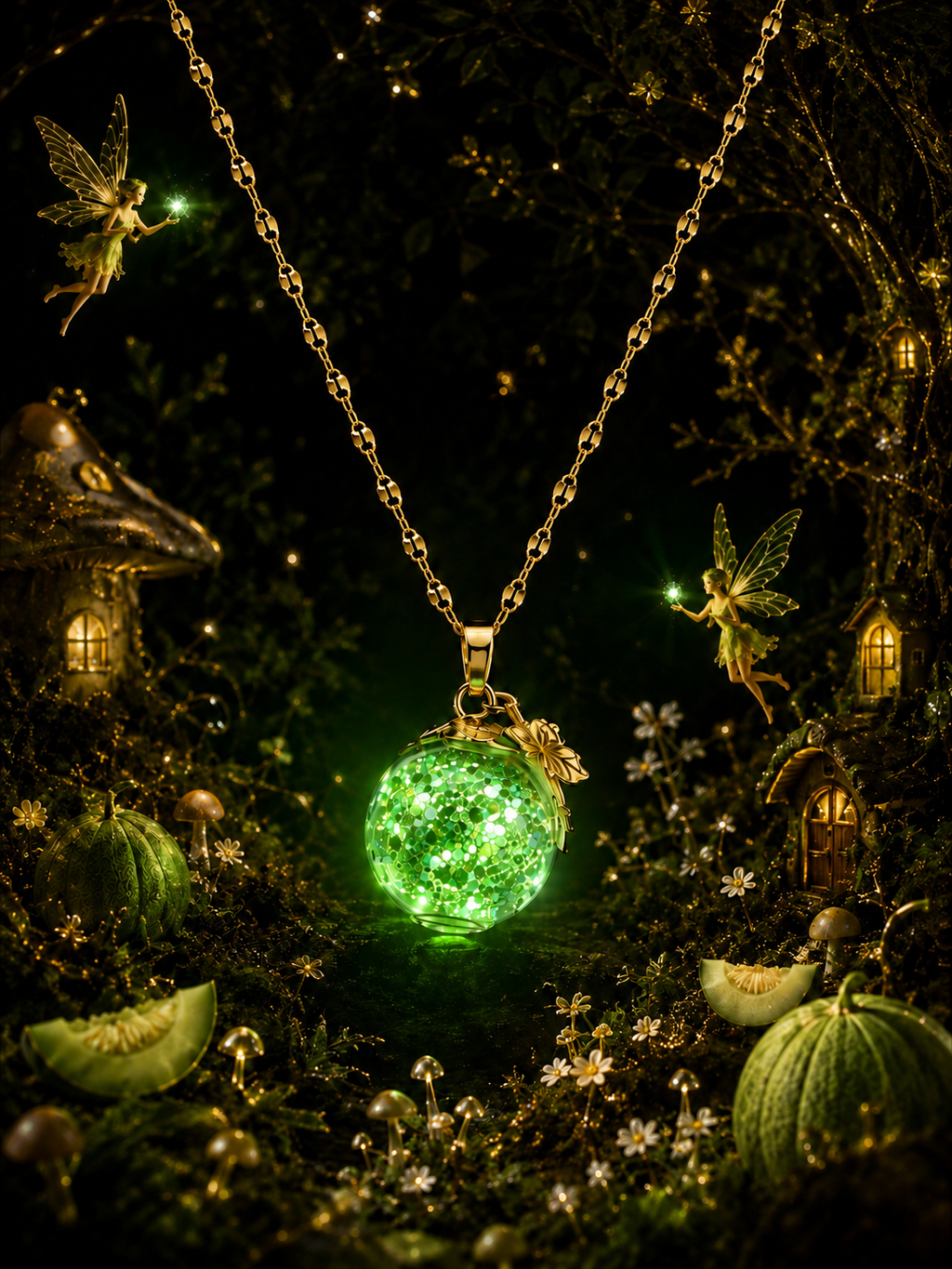 Collier Melon Vert — Jardin Enchanté