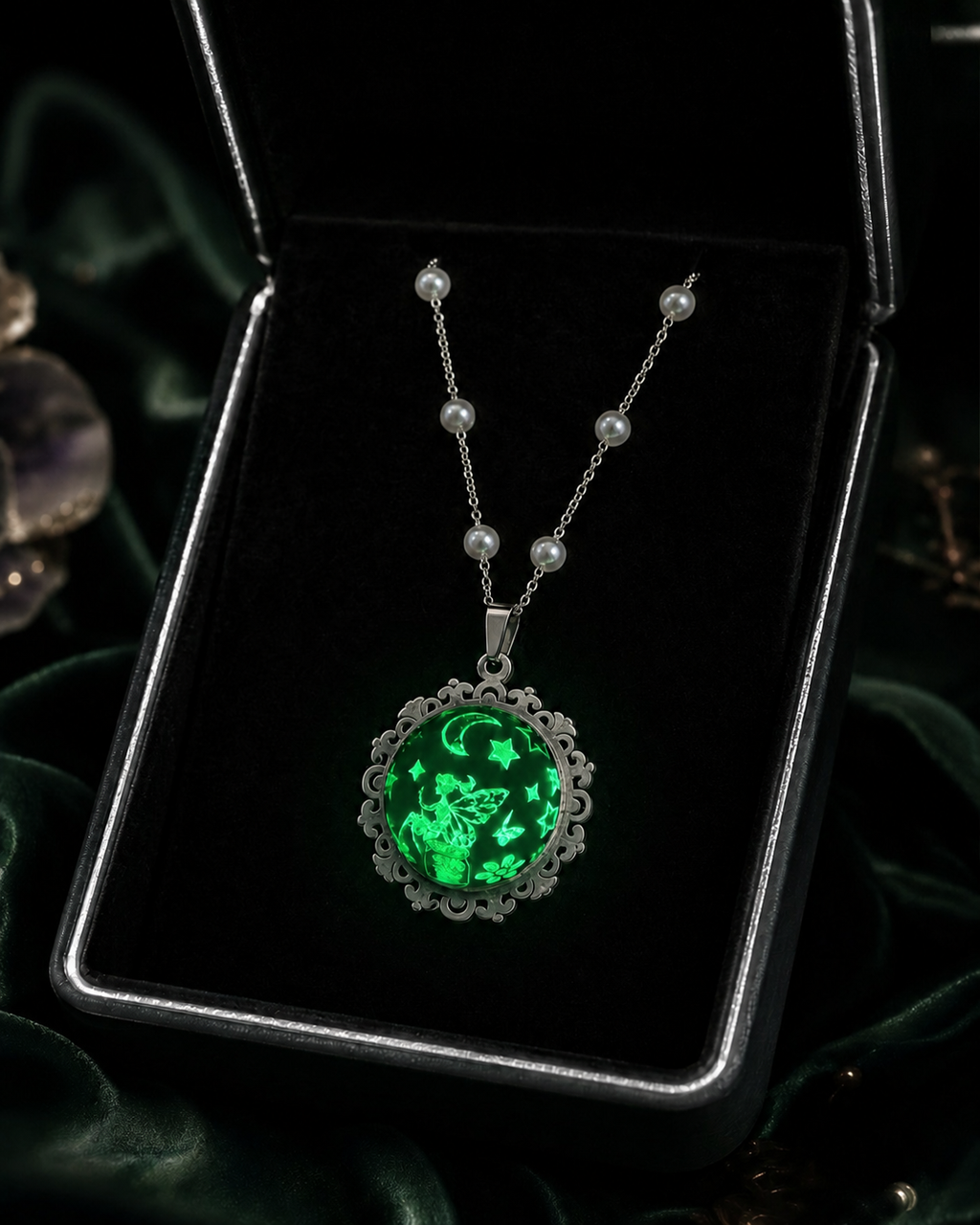 Collier rond à dentelle moyenne perle blanche de la fée penny 2