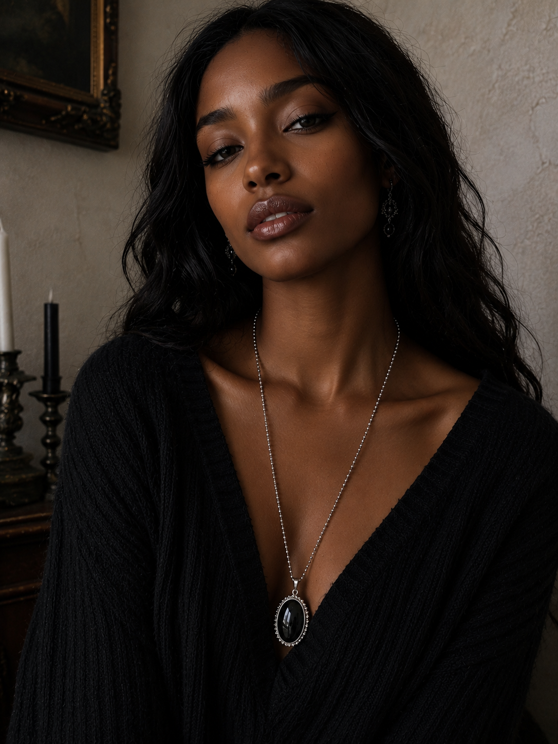 Collier ovale à boules perle magique