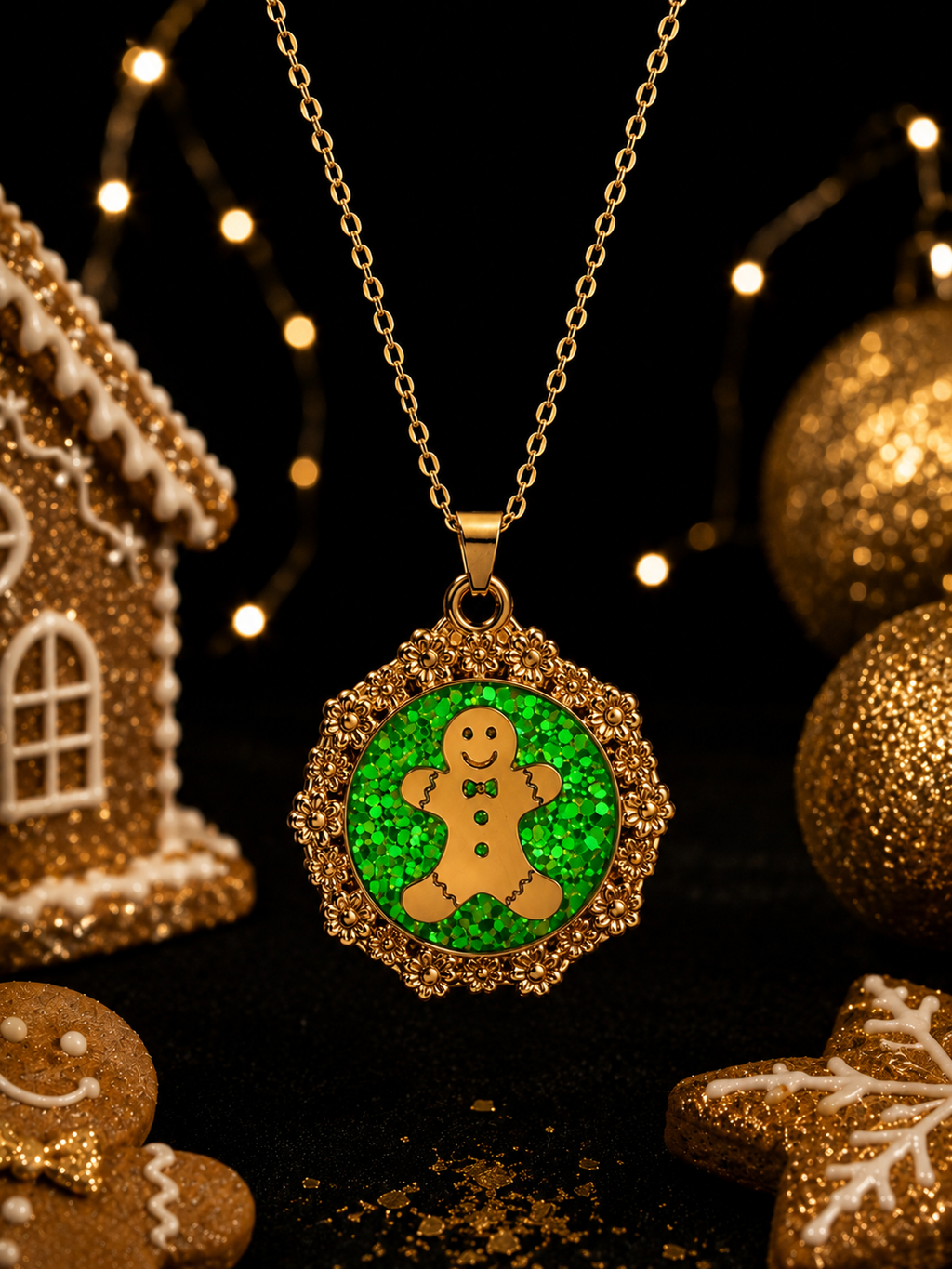 Collier petit biscuit fluorescent enchanté