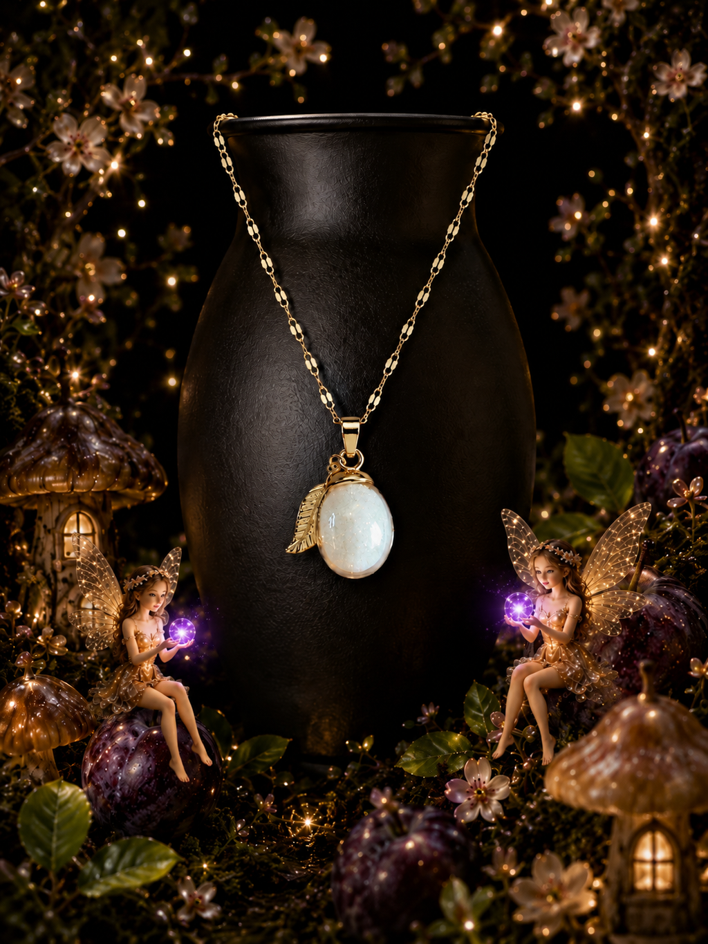 Collier Prune Violette — Nuit Enchantée