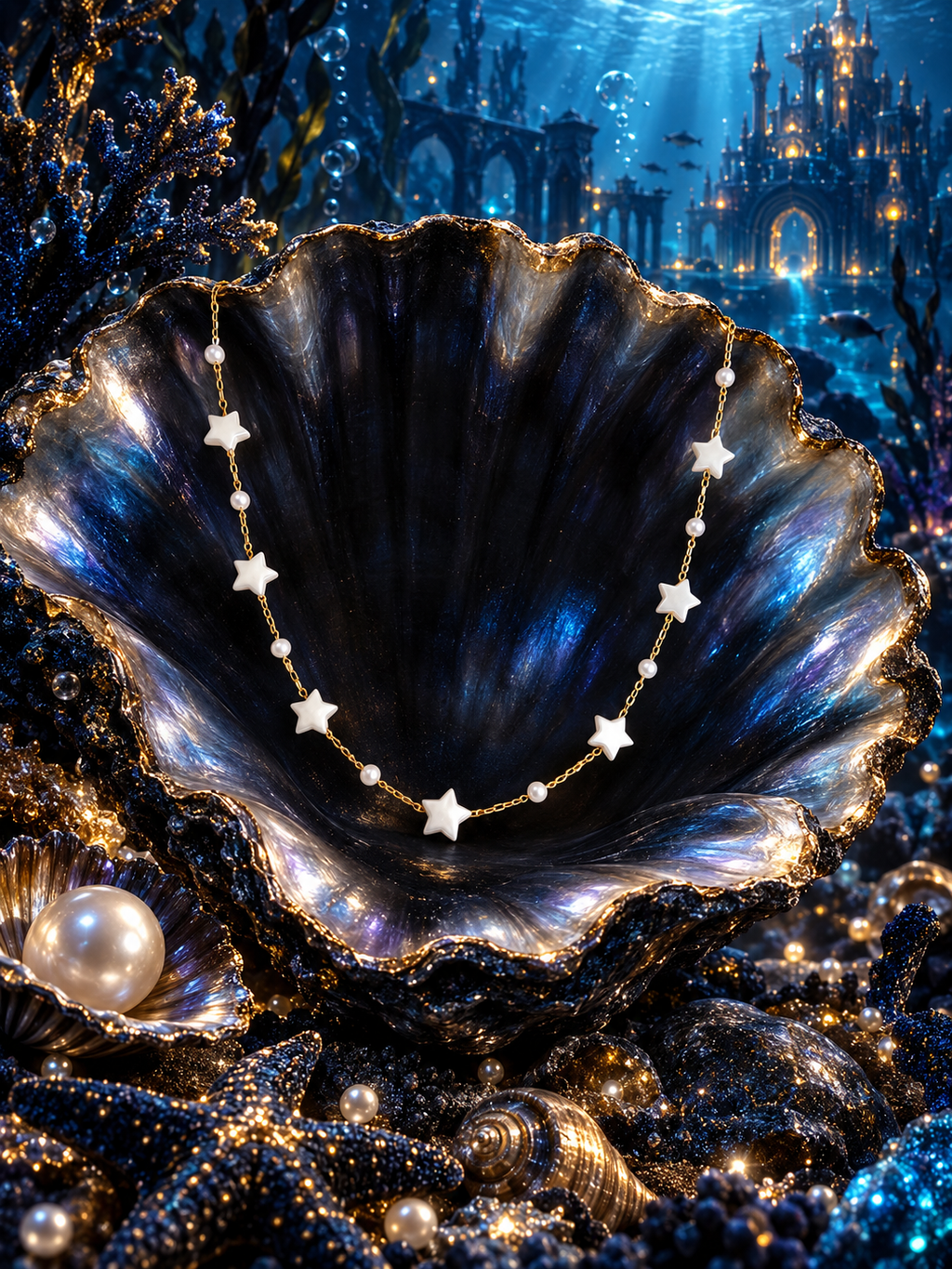 Collier Étoiles Nacrées — Trésor Céleste