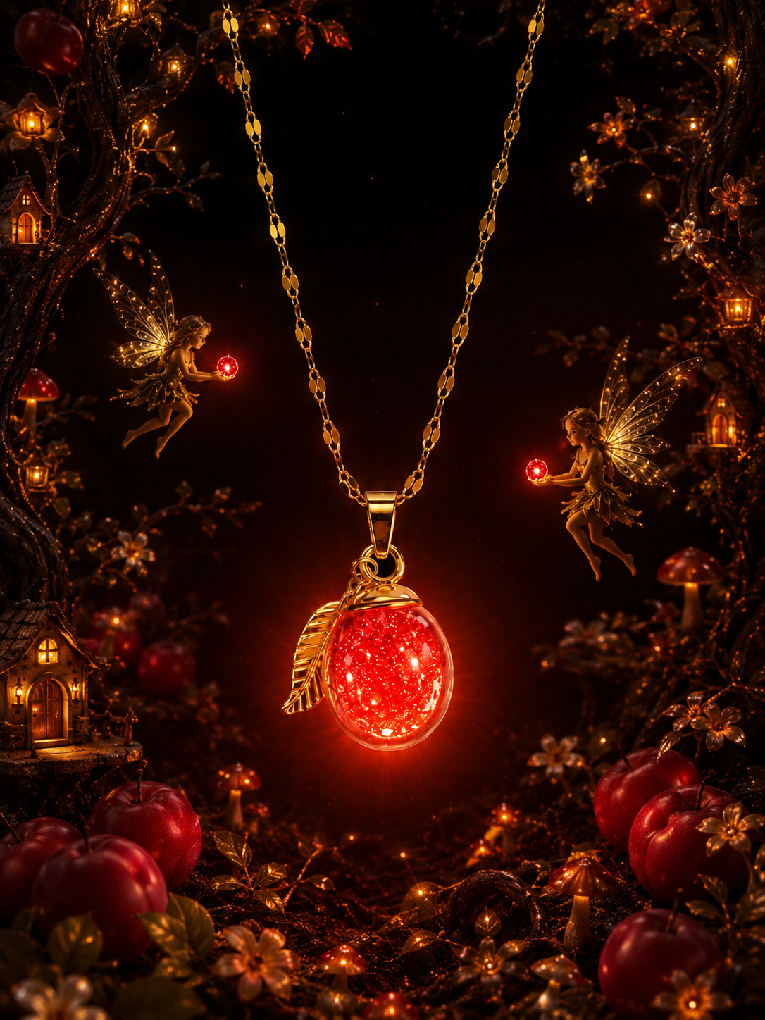Collier Prune Rouge — Éclat des Fées