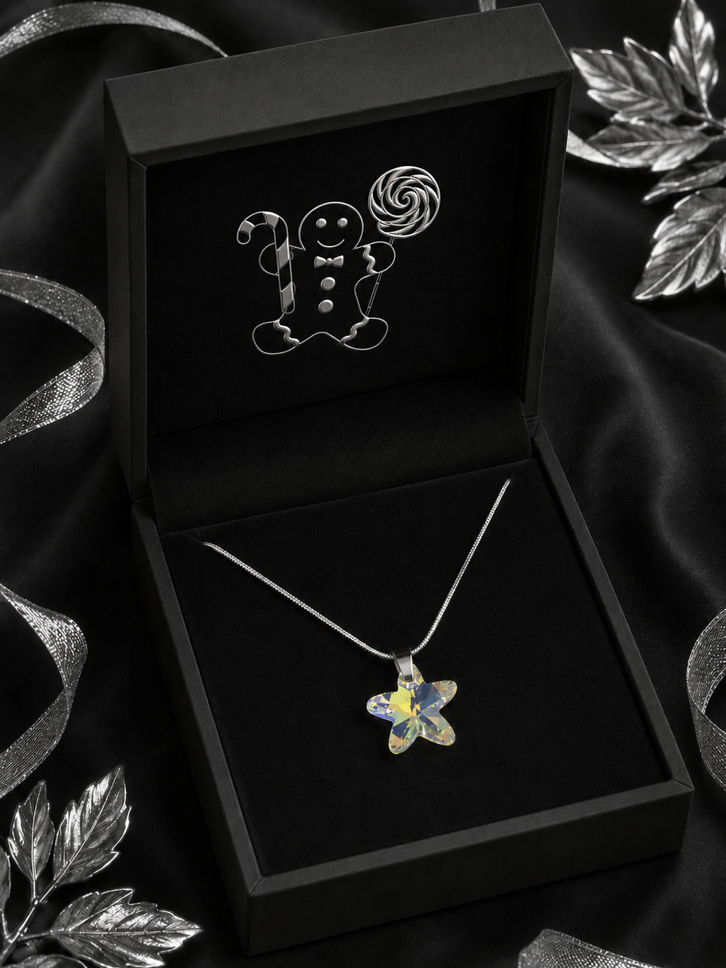 Le collier petite étoile marine en cristal argenté