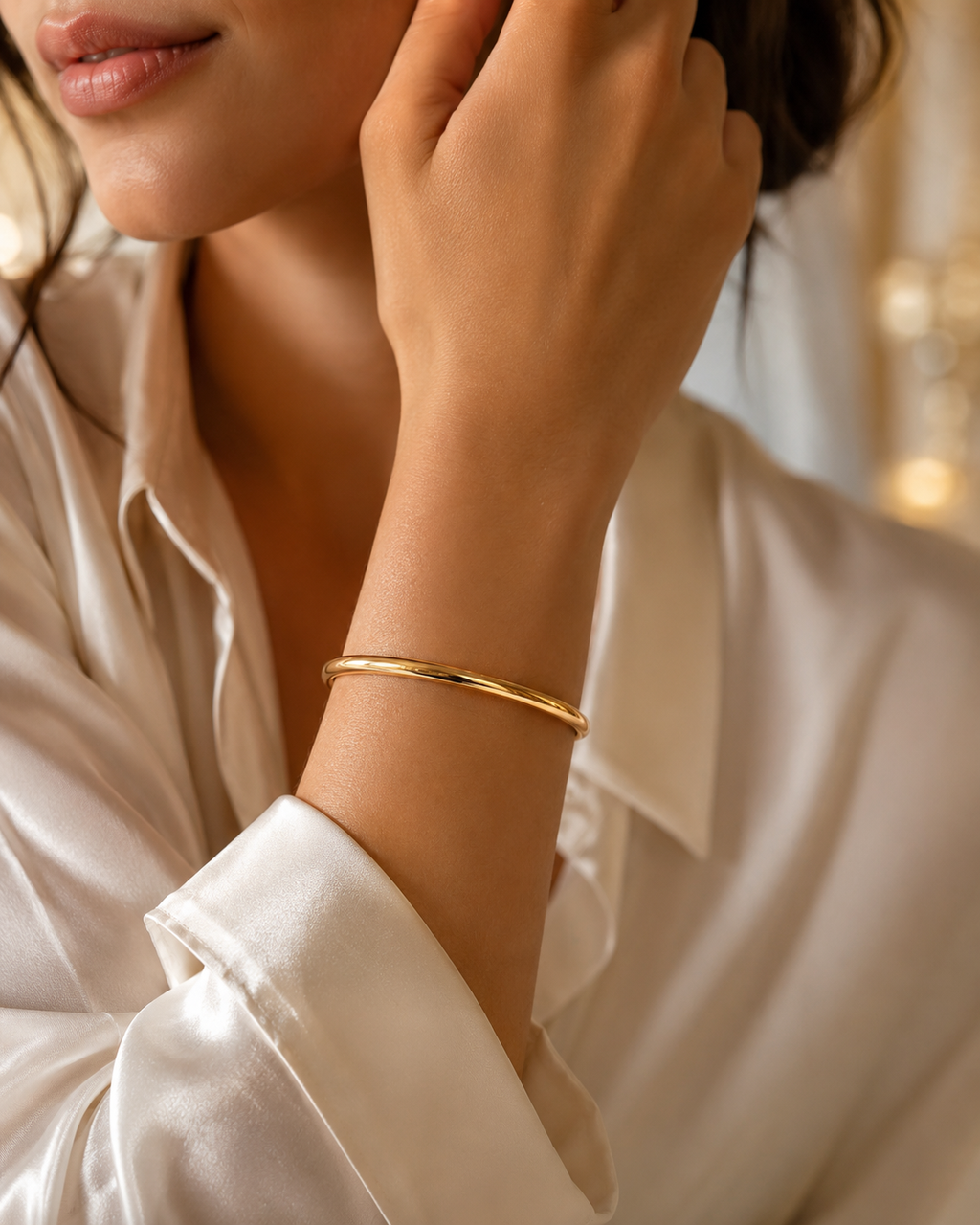 Bracelet jonc rigide doré