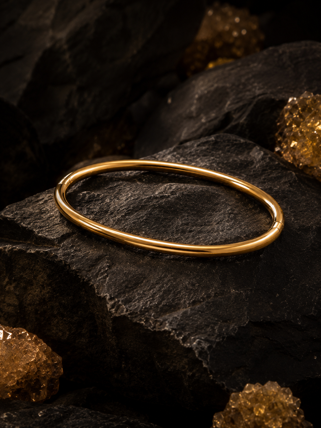 Bracelet jonc rigide doré