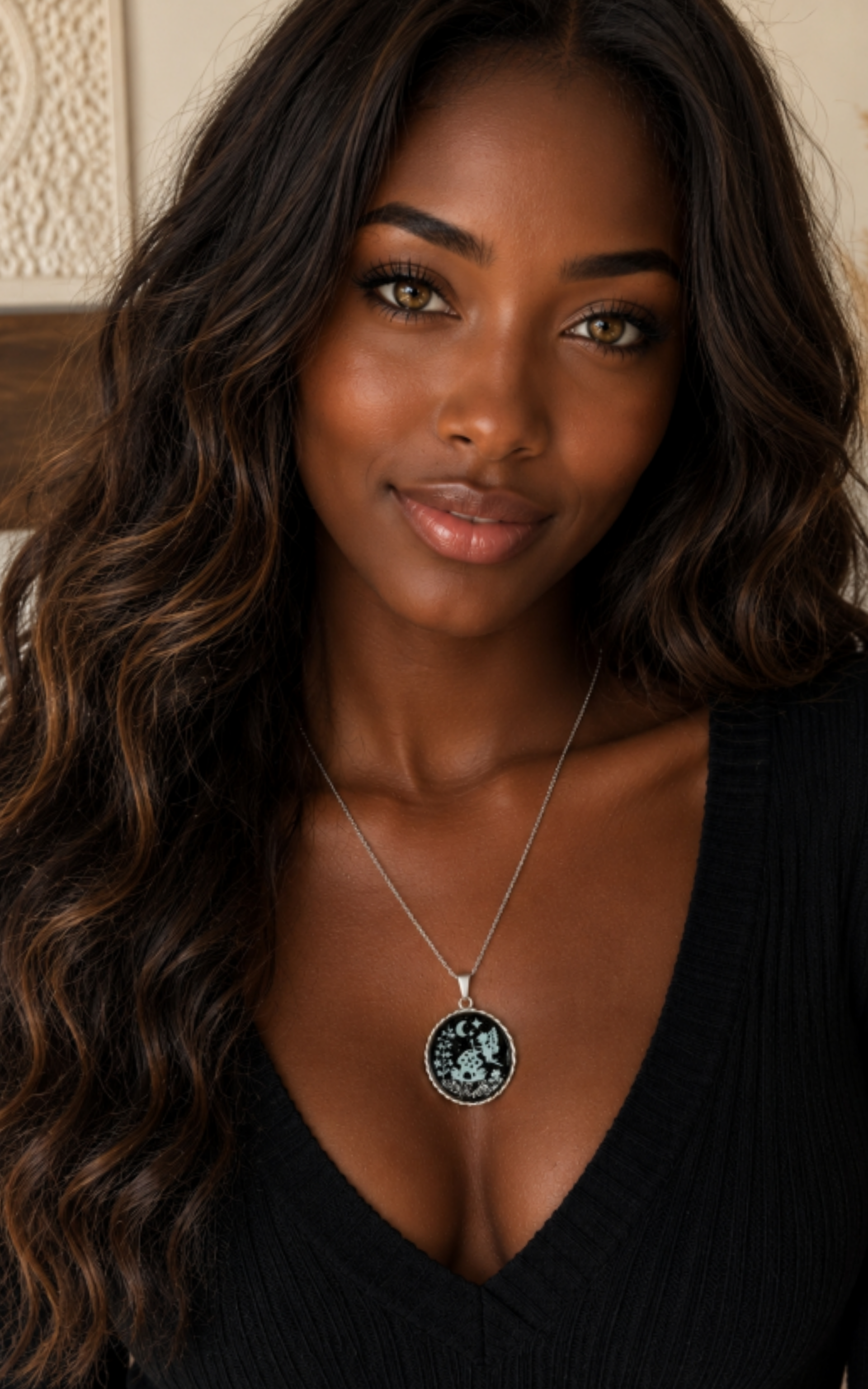 Collier avec pendentif rond à corde de la fée félicia argent