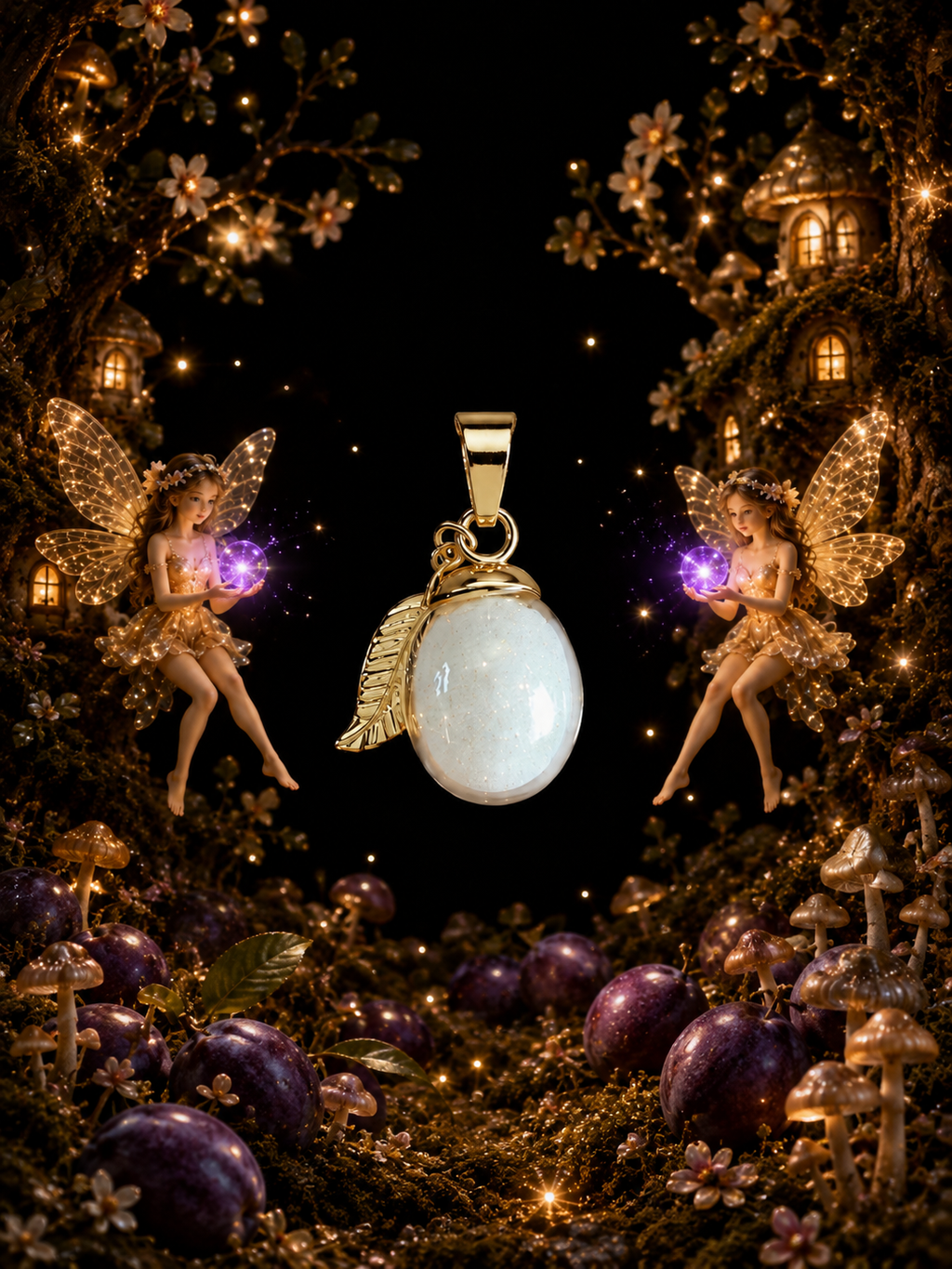 Collier Prune Violette — Nuit Enchantée