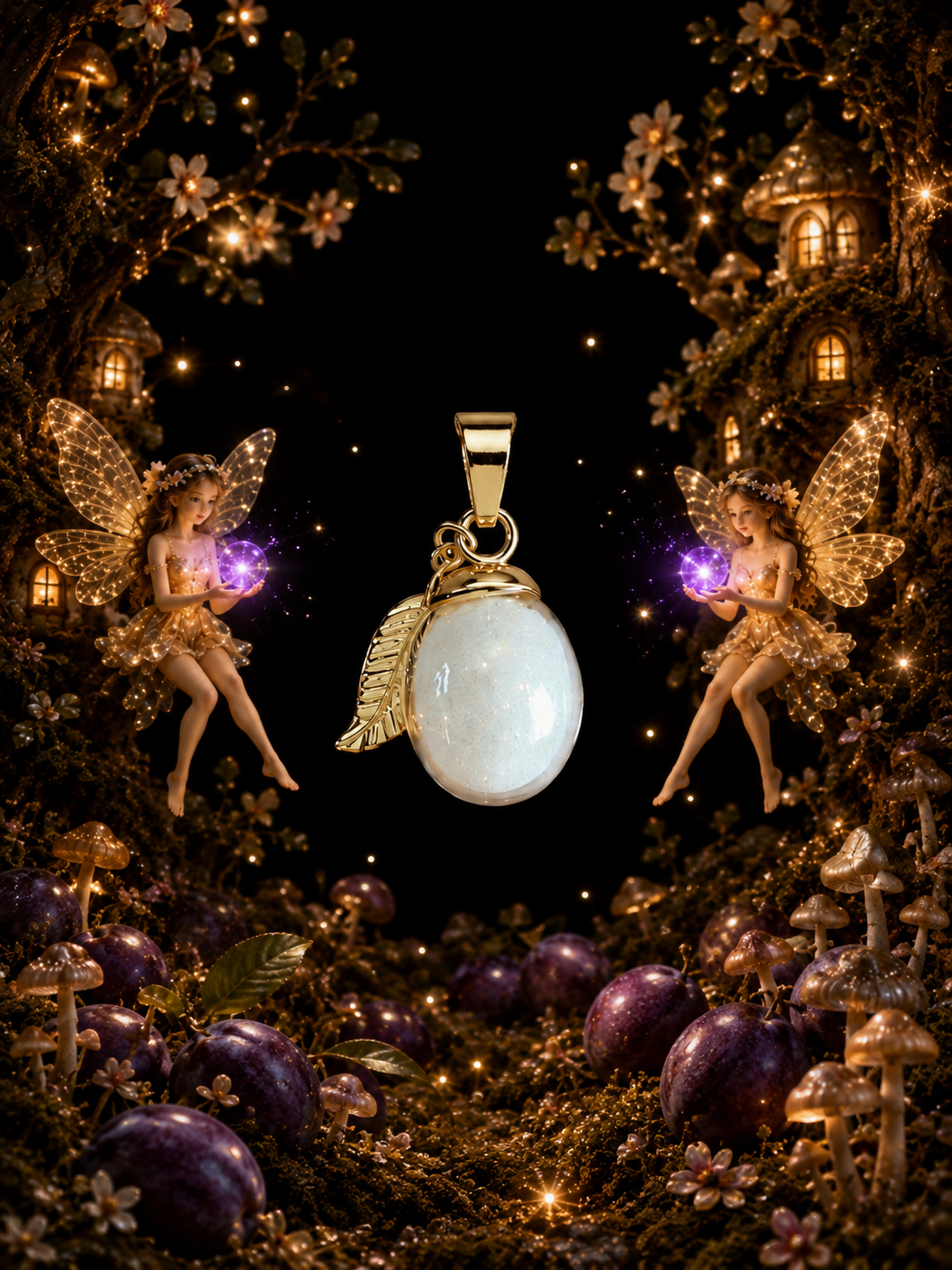 Collier Prune Violette — Nuit Enchantée