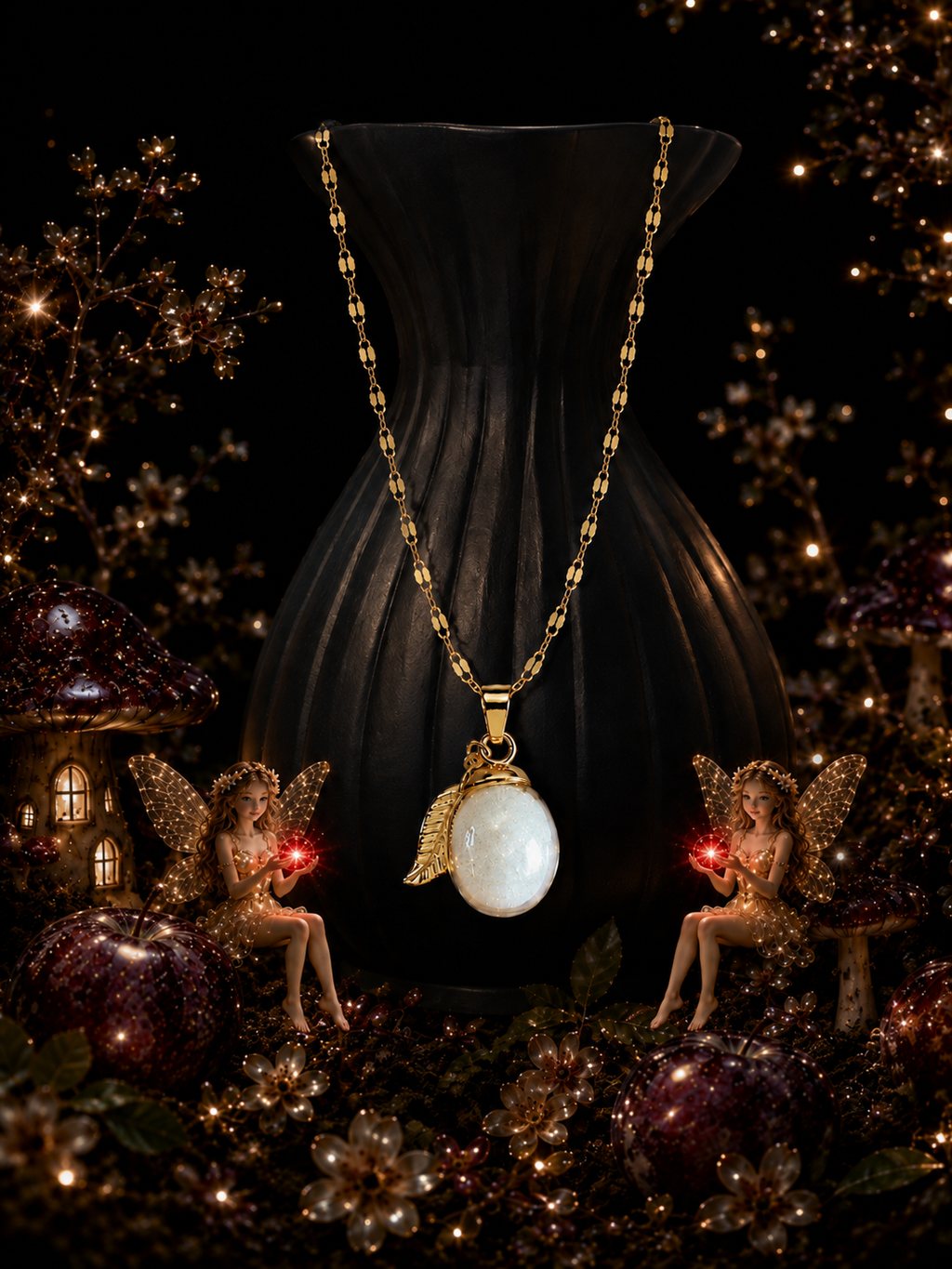 Collier Prune Rouge — Éclat des Fées