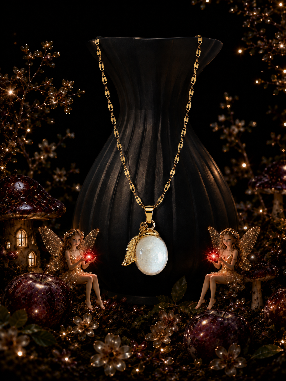 Collier Prune Rouge — Éclat des Fées