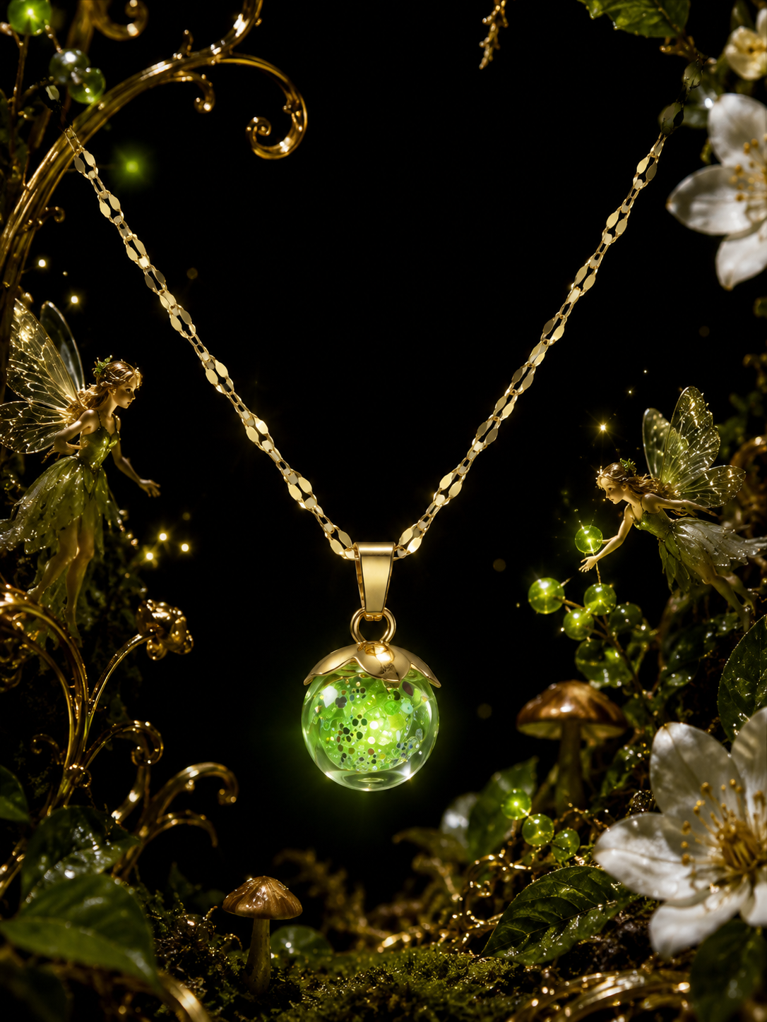 Collier Petite Groseille Verte — Lueur d’émeraude