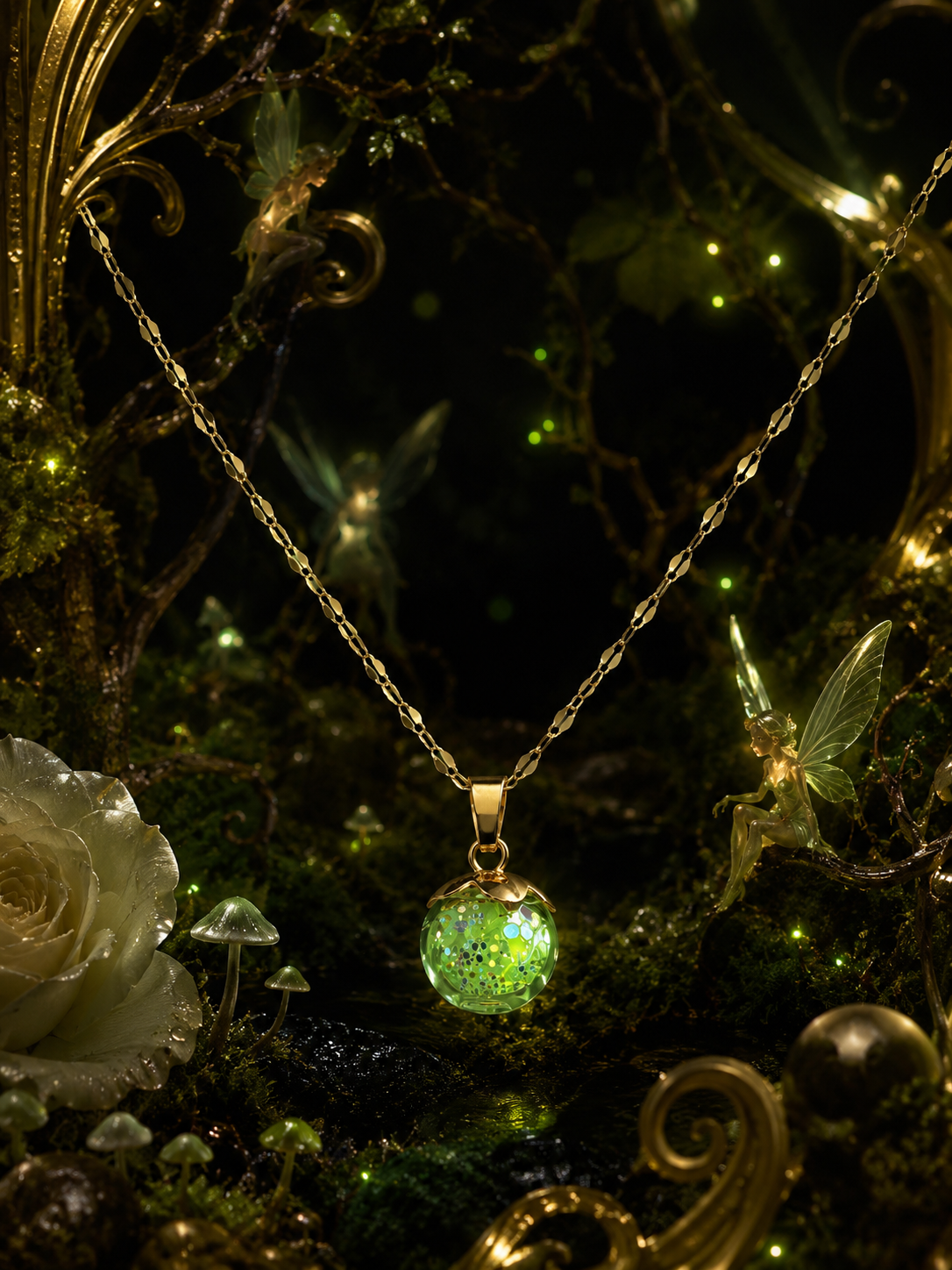 Collier Petite Groseille Verte — Lueur d’émeraude