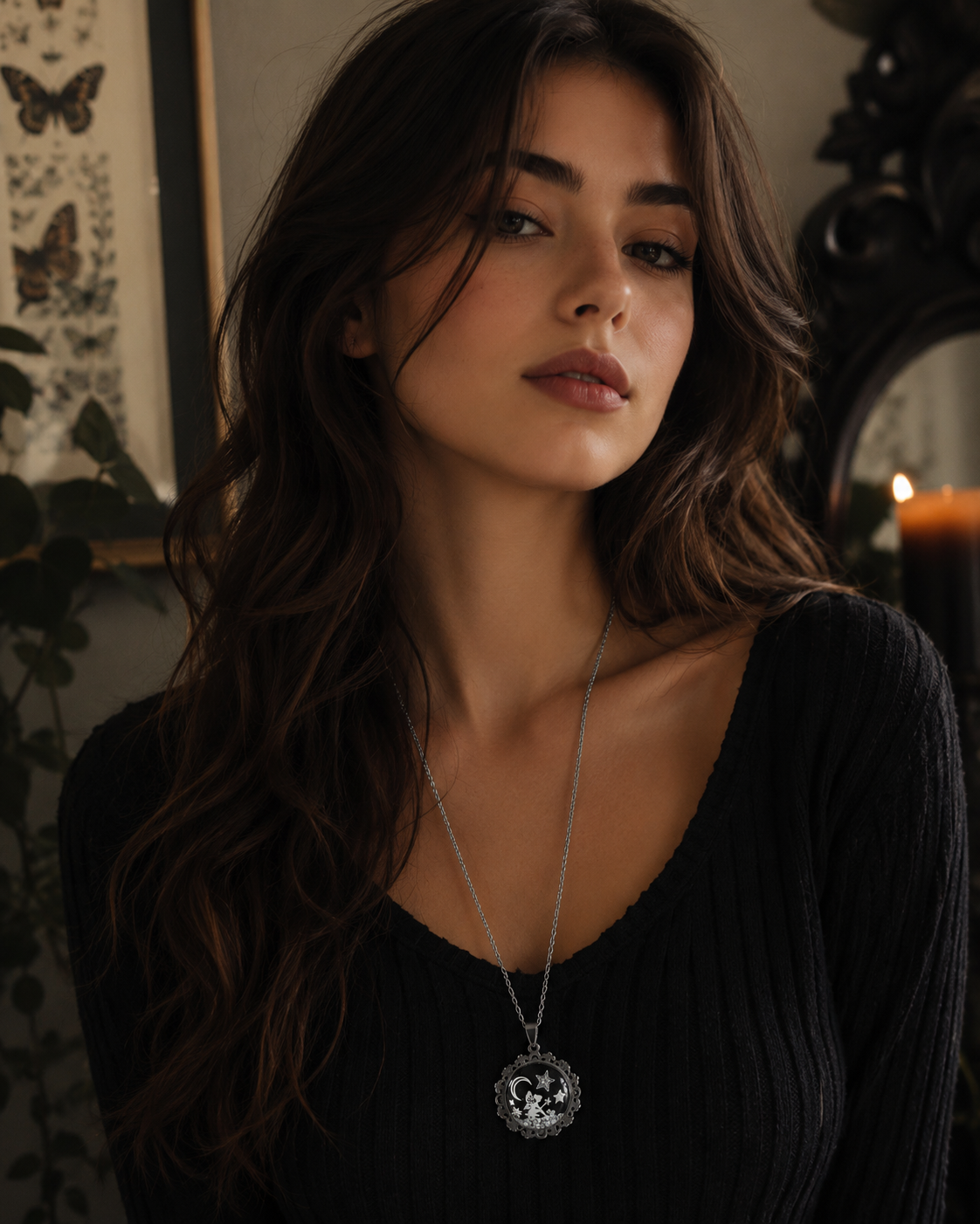 Collier de la fée luna avec grosse perle magique sous la bonne étoile .