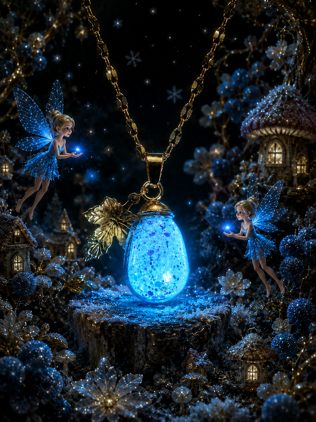 Collier petit Raisin bleu givré — Éclat de topaze