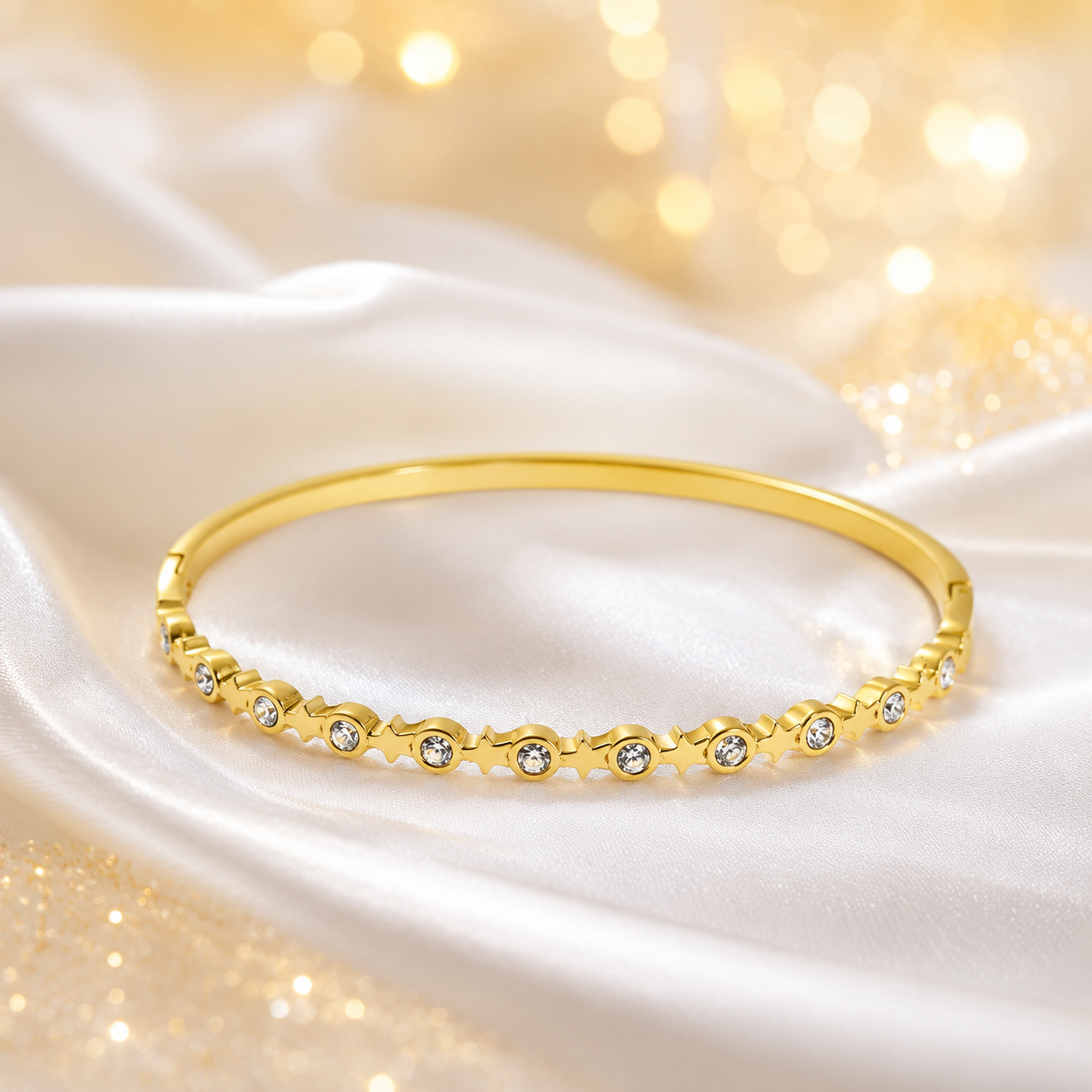 Le bracelet jonc doré étoilé